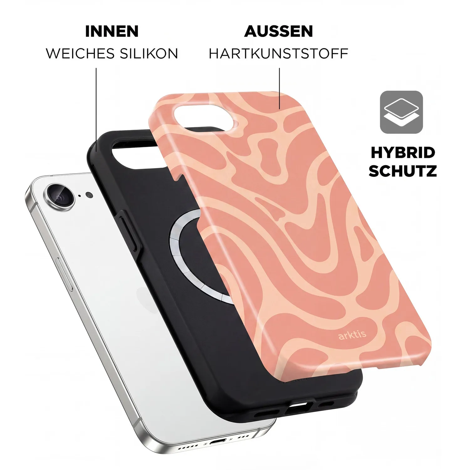 arktis Curly iPhone 16e Hülle mit MagSafe