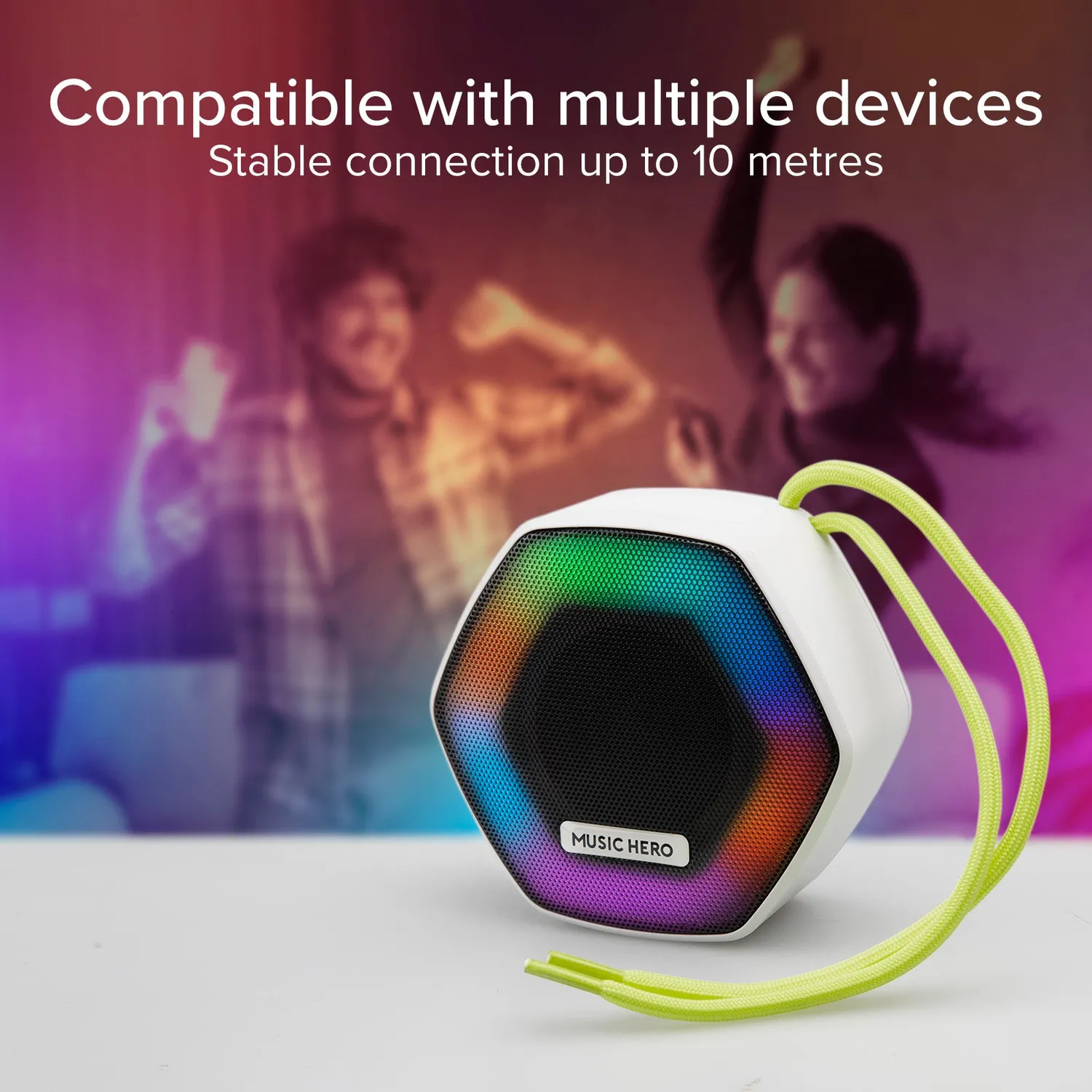 SBS Ibiza Bluetooth Lautsprecher 5W weiß wasserdicht LED