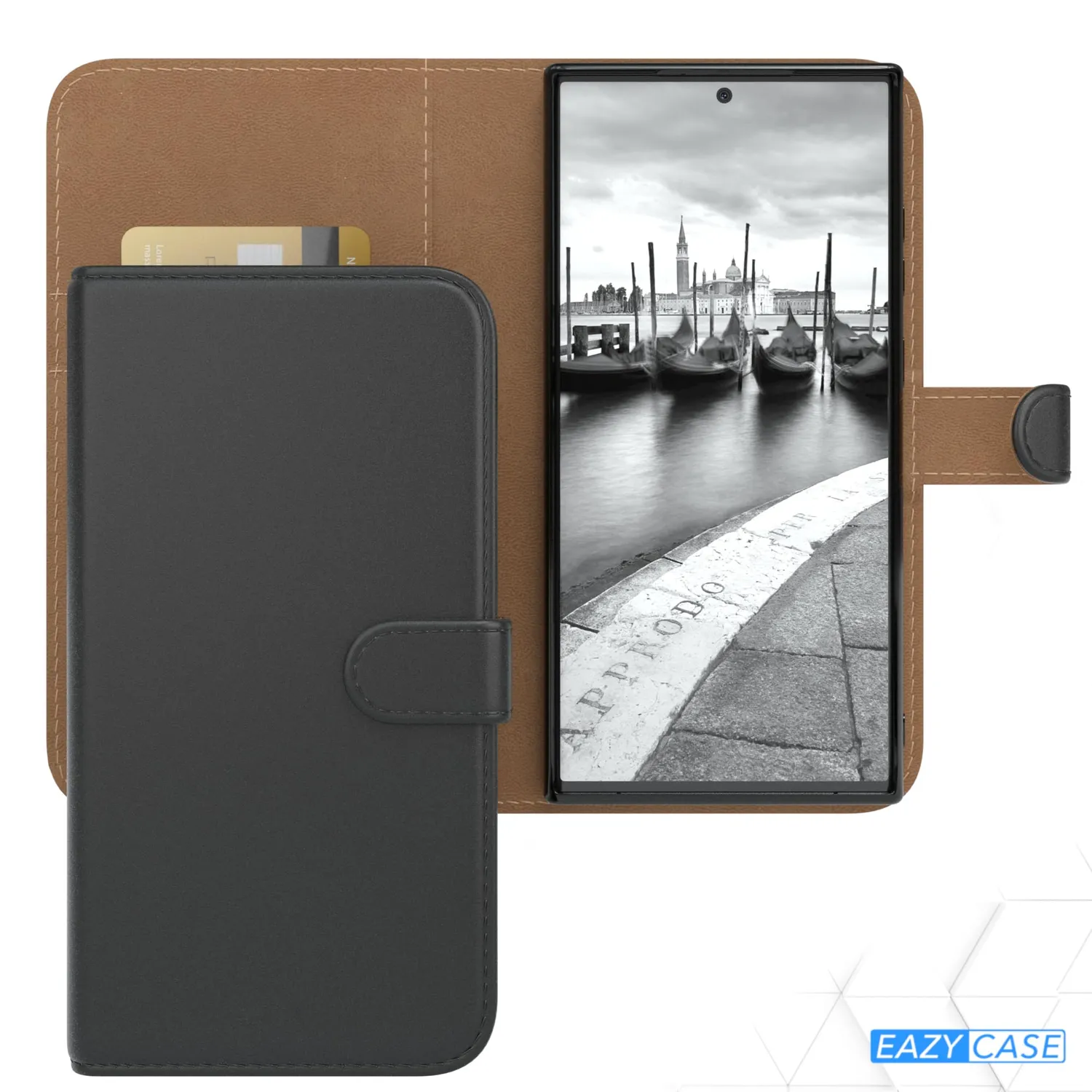 EAZY CASE Book Galaxy S23 Ultra Klapphülle Schwarz