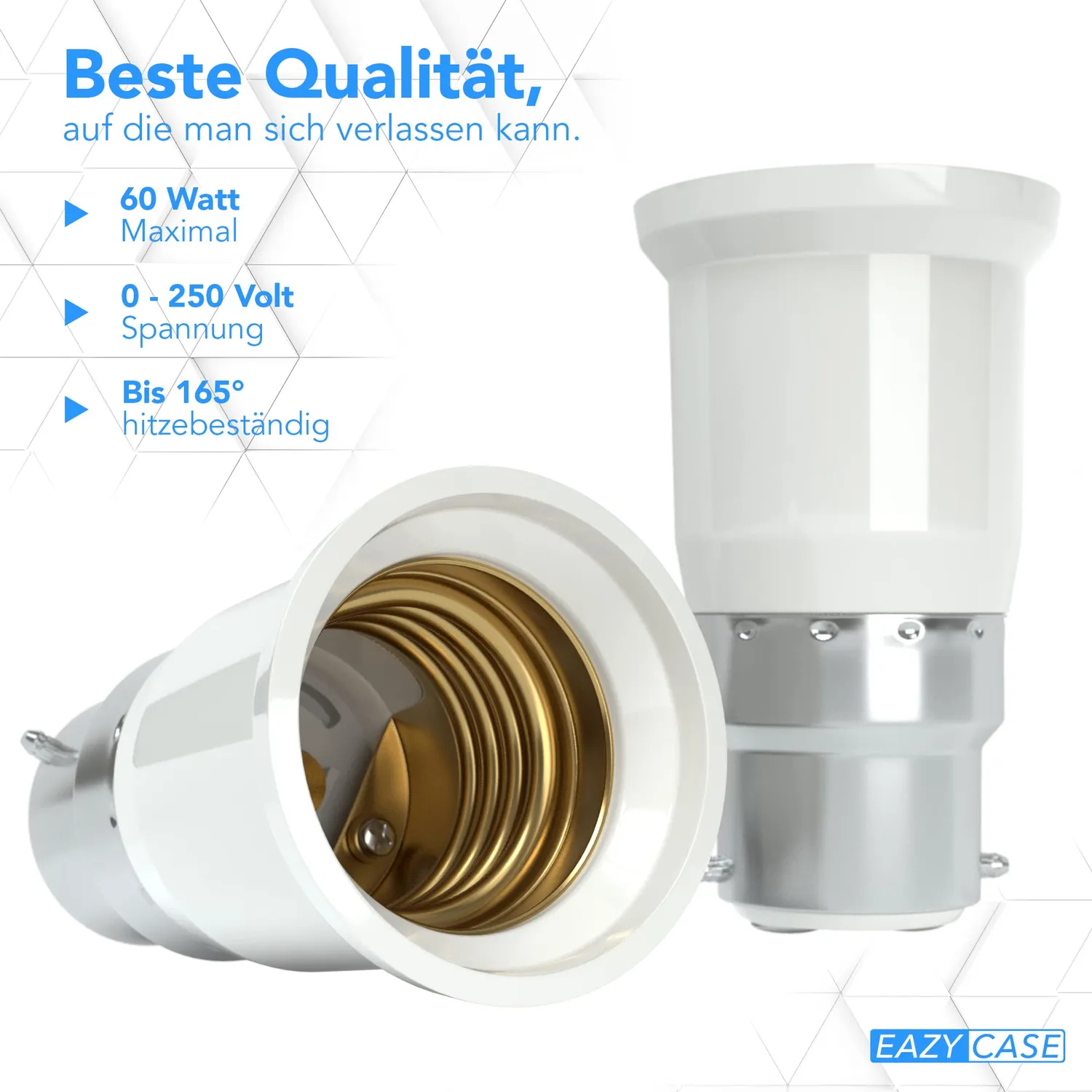 EAZY CASE Y-Form B22 E27 Lampenadapter 4er Weiß