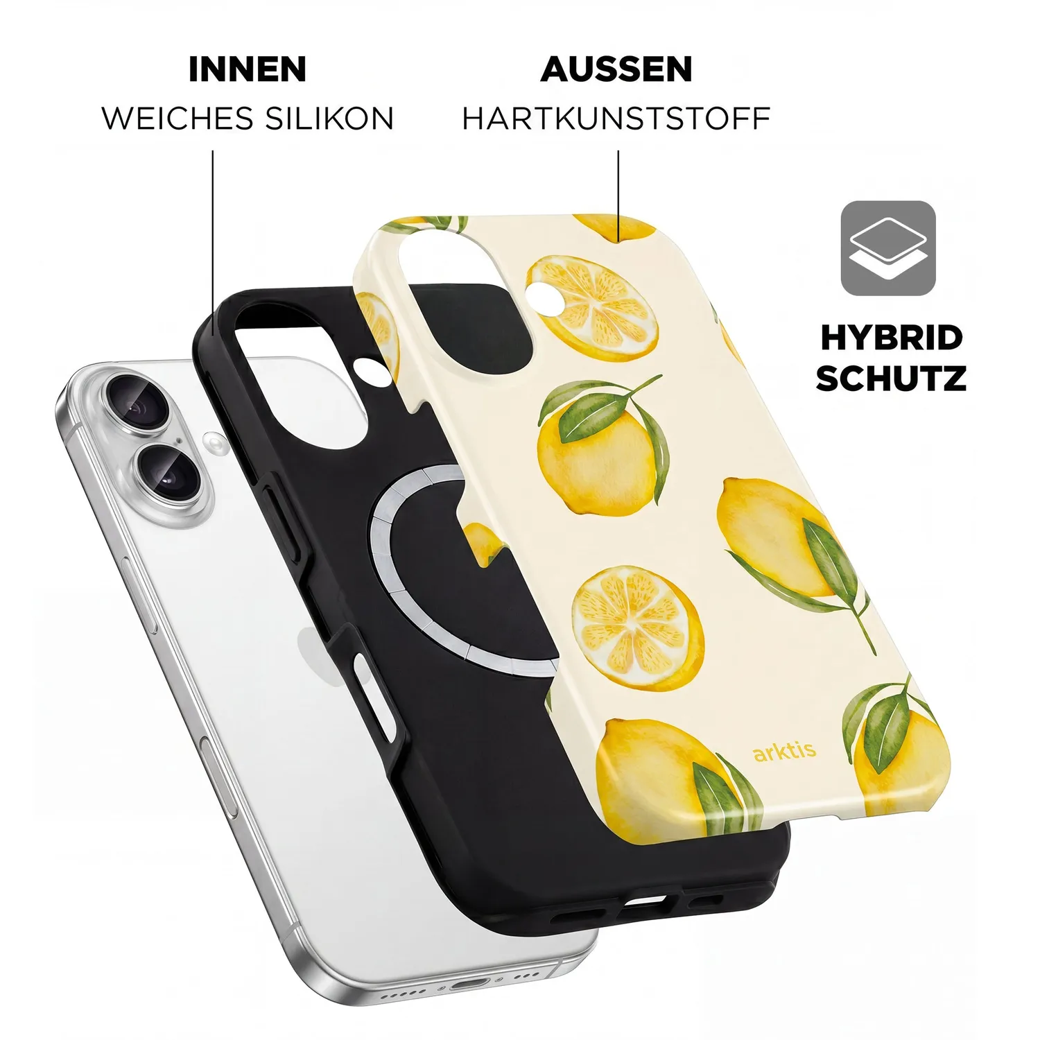 arktis iPhone 16 Hülle Lemon MagSafe