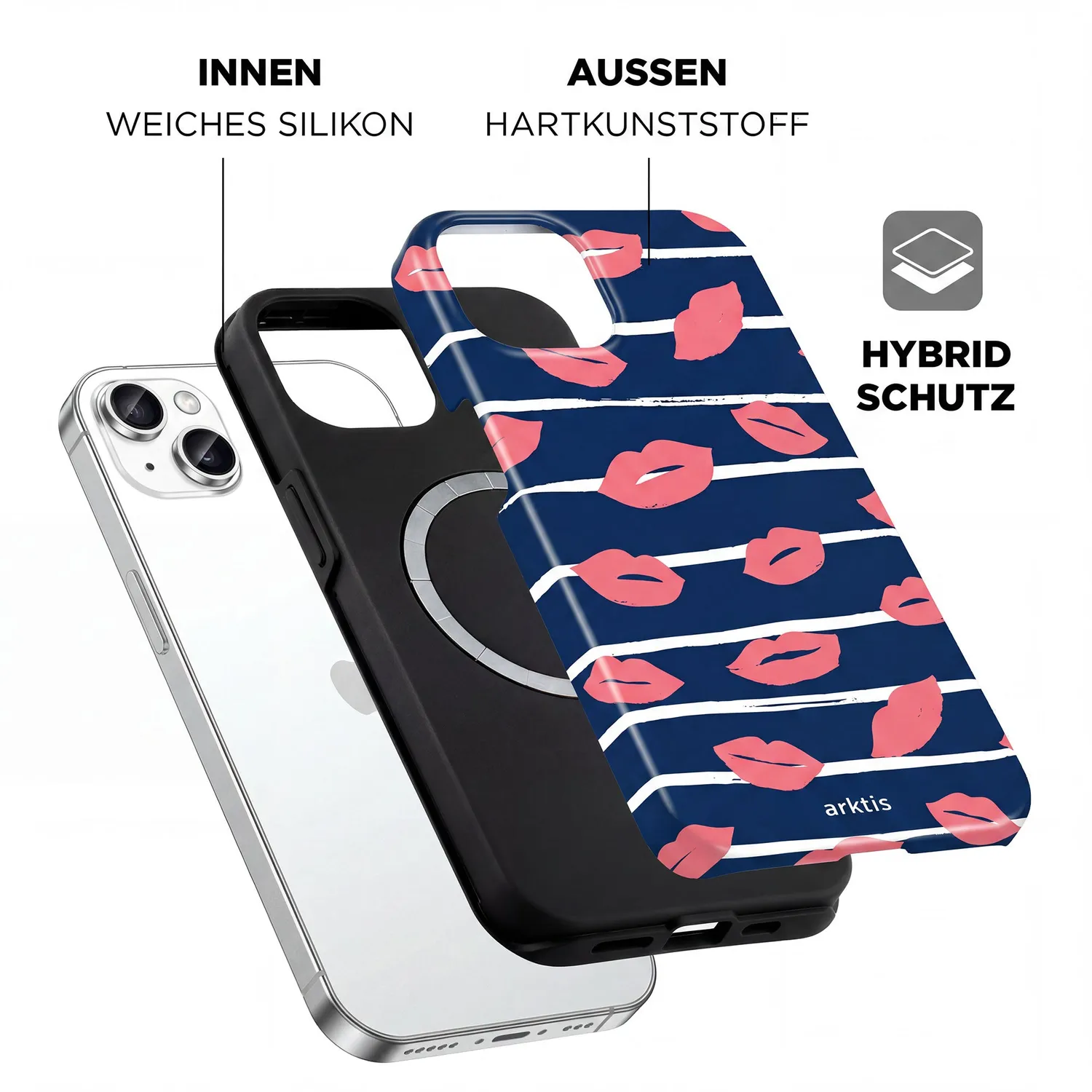 arktis iPhone 15 Hülle Kisses MagSafe Print