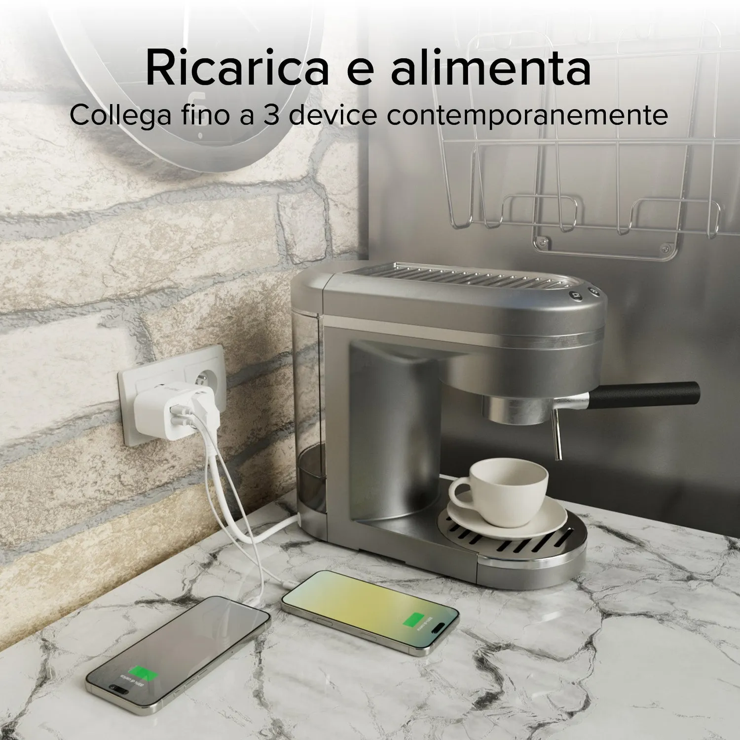 SBS 20W Schuko Wandsteckdose USB Ladegerät 2-Port