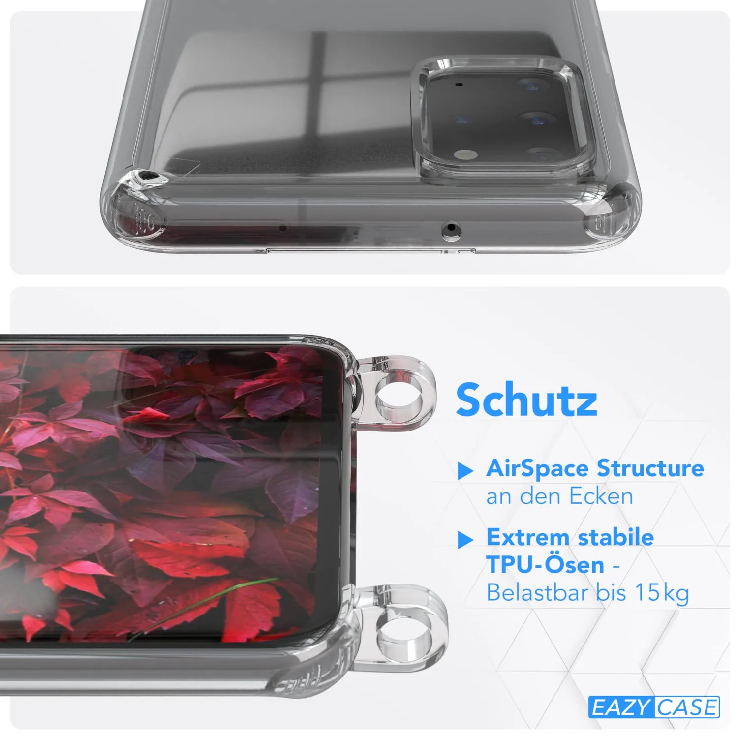 EAZY CASE Galaxy S20 Plus Handykette Rot Dunkel mit Band