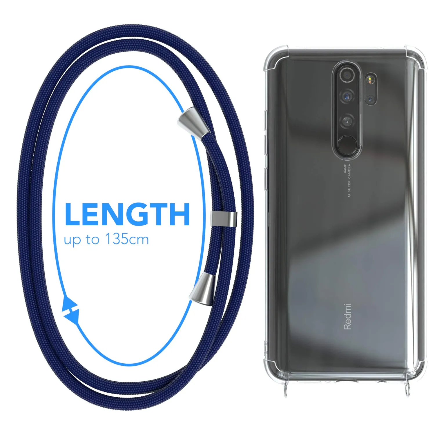 EAZY CASE Xiaomi Redmi Note 8 Pro Handykette Navy Blau