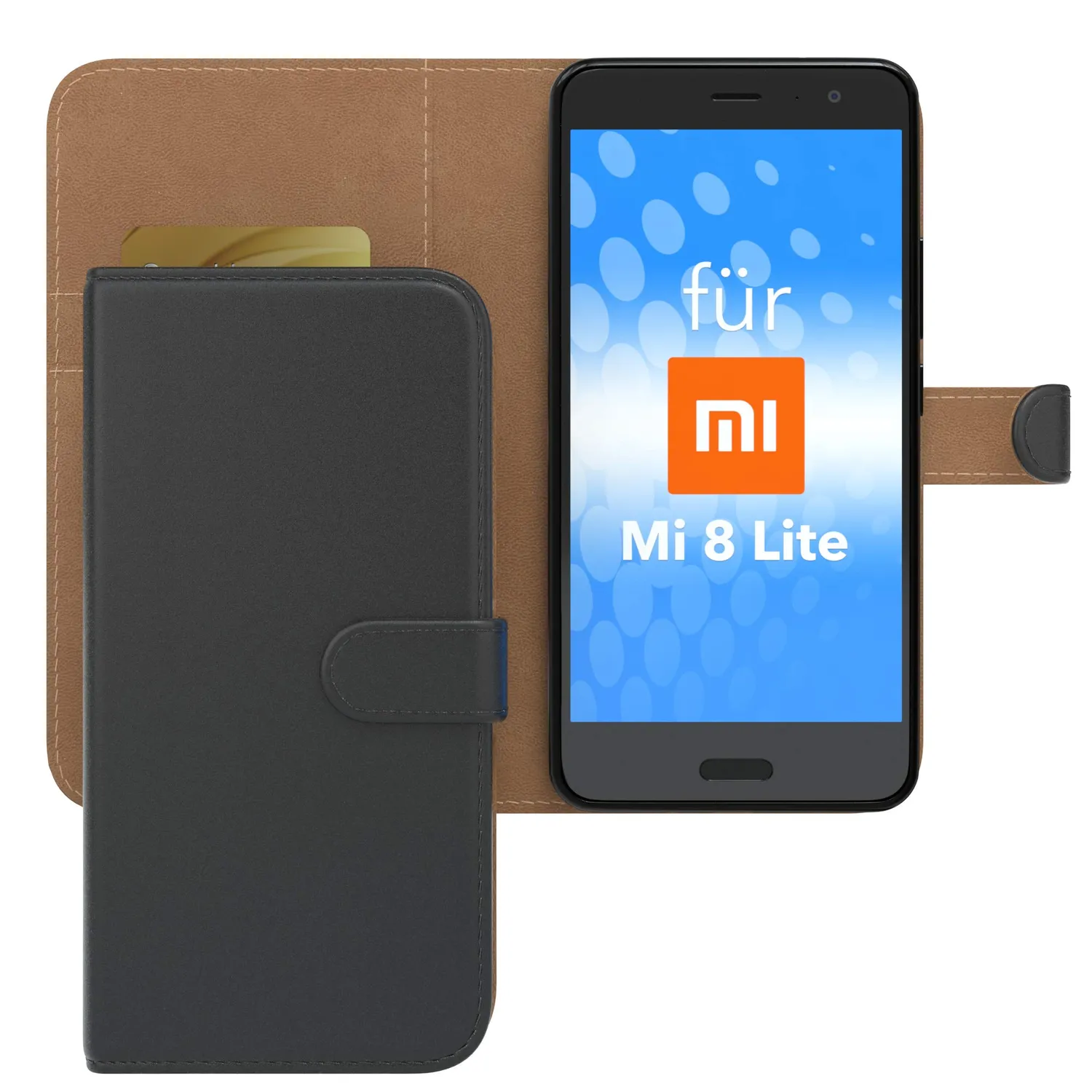 EAZY CASE Xiaomi Mi 8 Lite Bookstyle Tasche Schwarz
