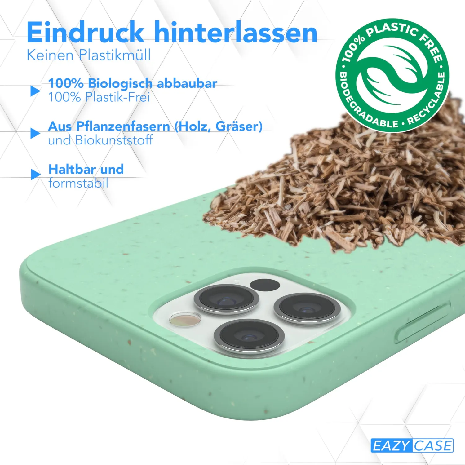 EAZY CASE iPhone 12 Bio Handyhülle Grün Pflanzenfaser