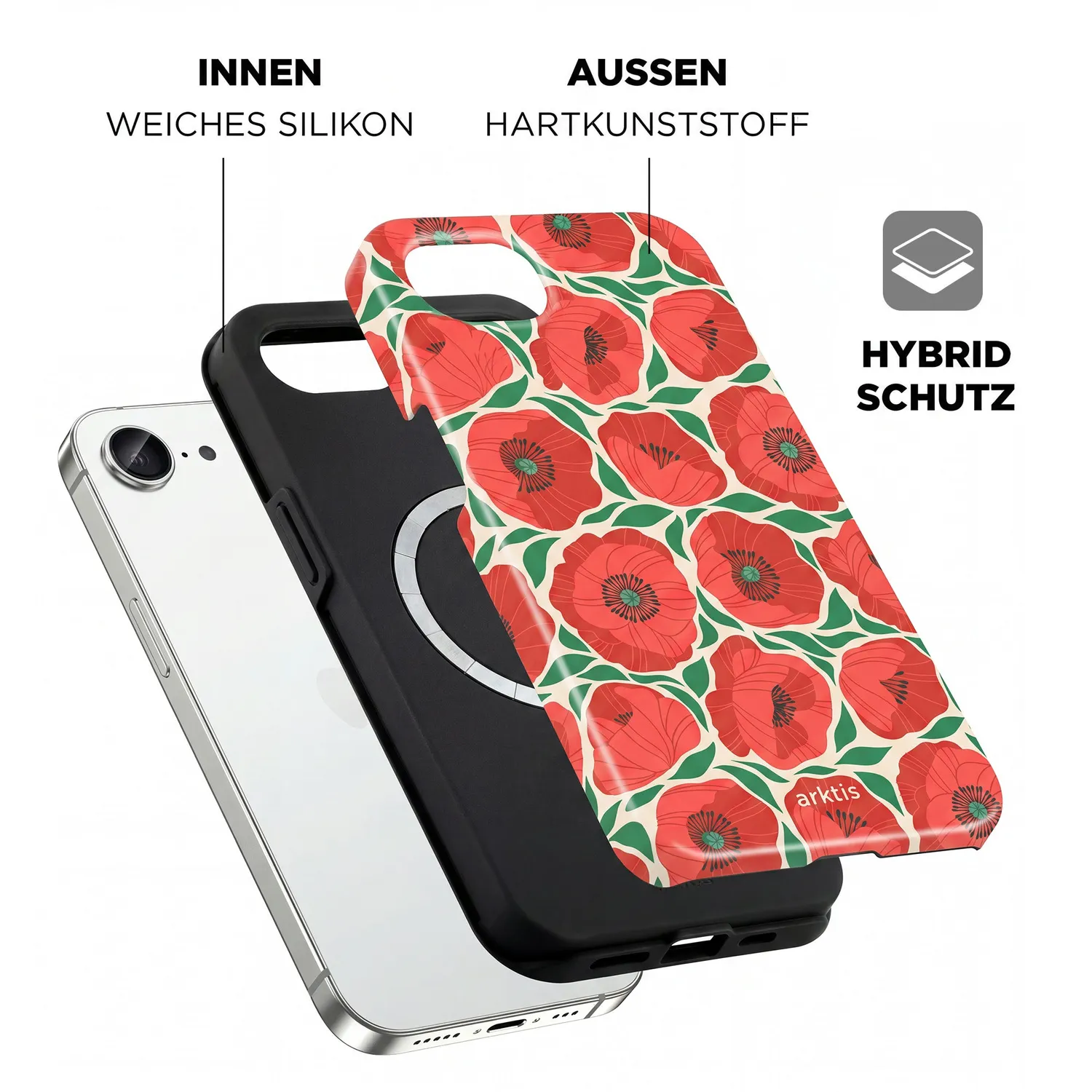 arktis iPhone 16e Hülle Summer Garden MagSafe Handyhülle