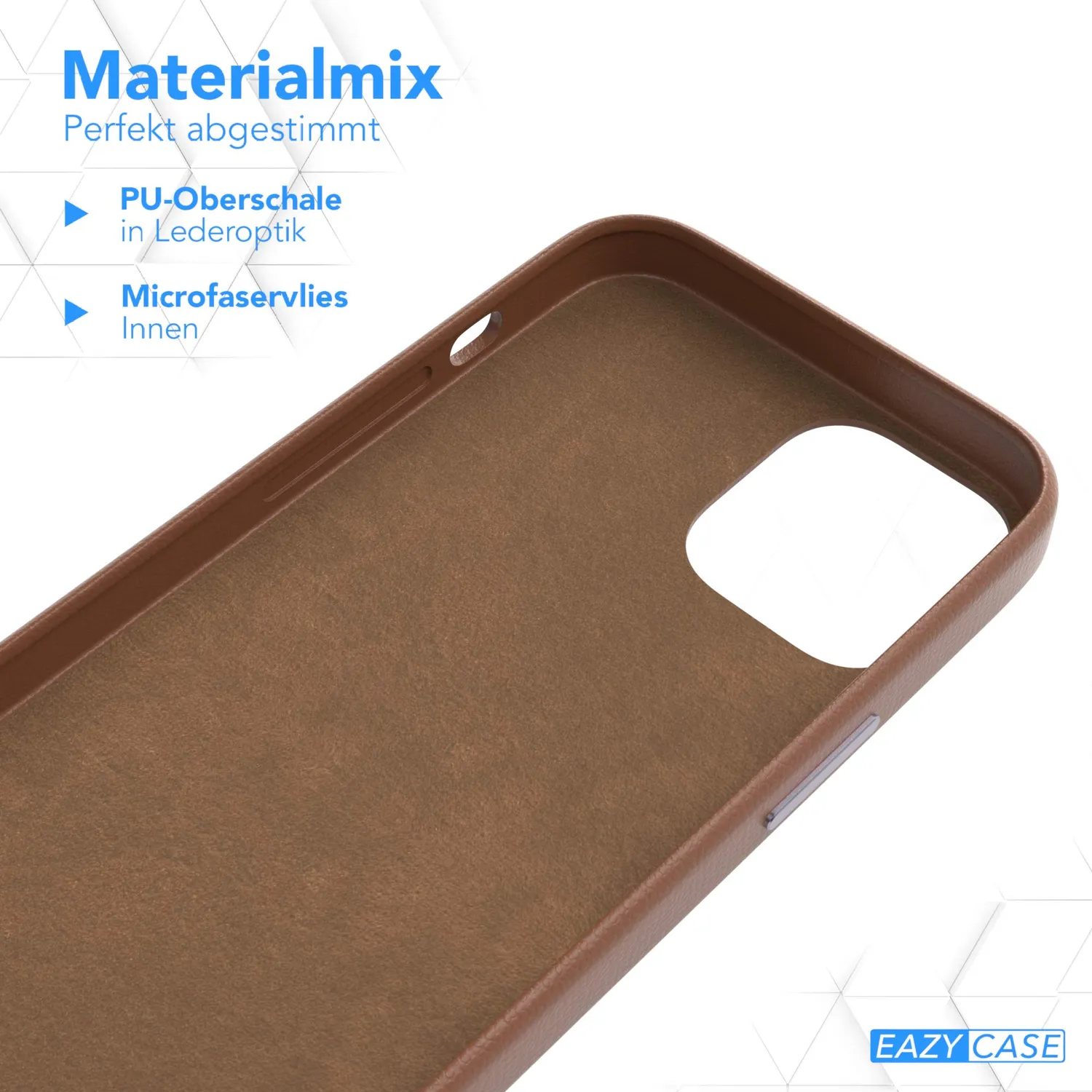 EAZY CASE iPhone 12 Mini Handyhülle Braun Kunstleder