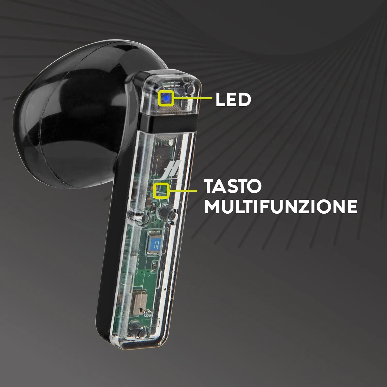 SBS Icy TWS Kopfhörer Schwarz transparent Bluetooth