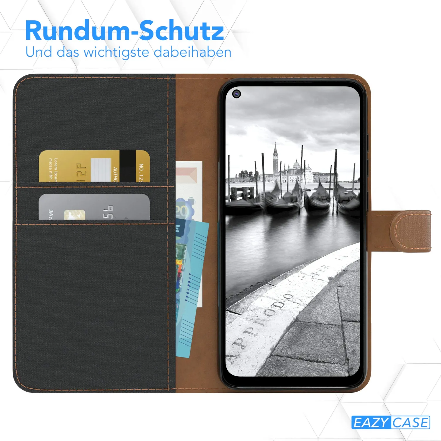 EAZY CASE Redmi Note 9 Klapphülle Schwarz Jeans