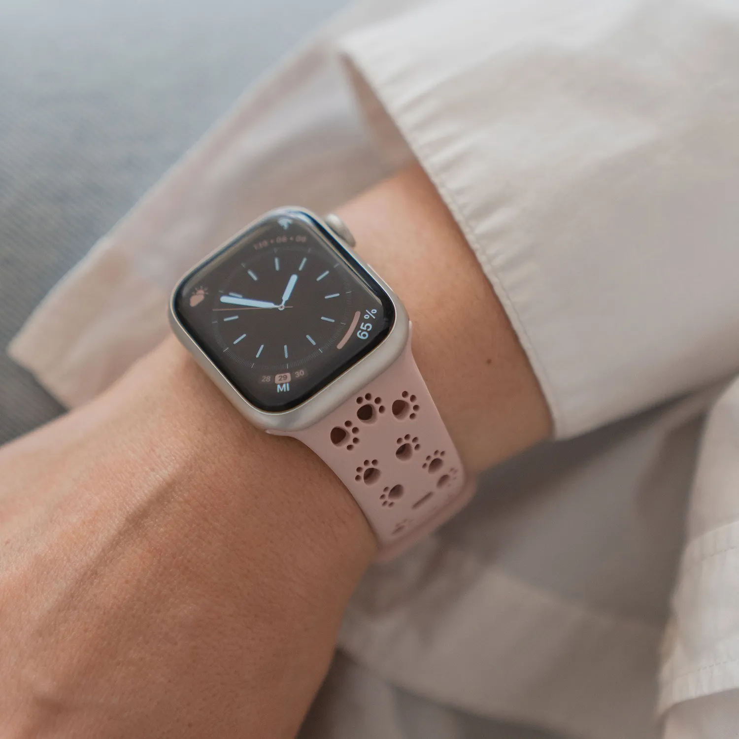 arktisband Paw Apple Watch Armband Khaki Silikon