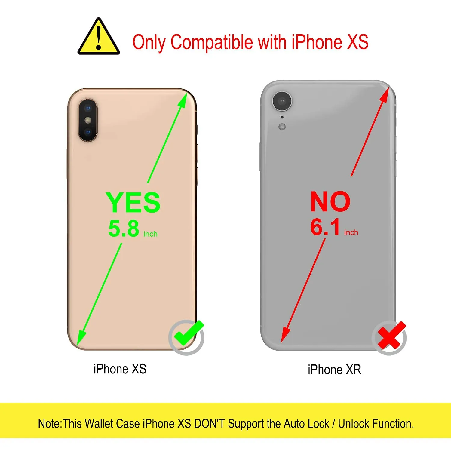 YATWIN iPhone X XS Handyhülle Königsblau Leder mit RFID-Schutz