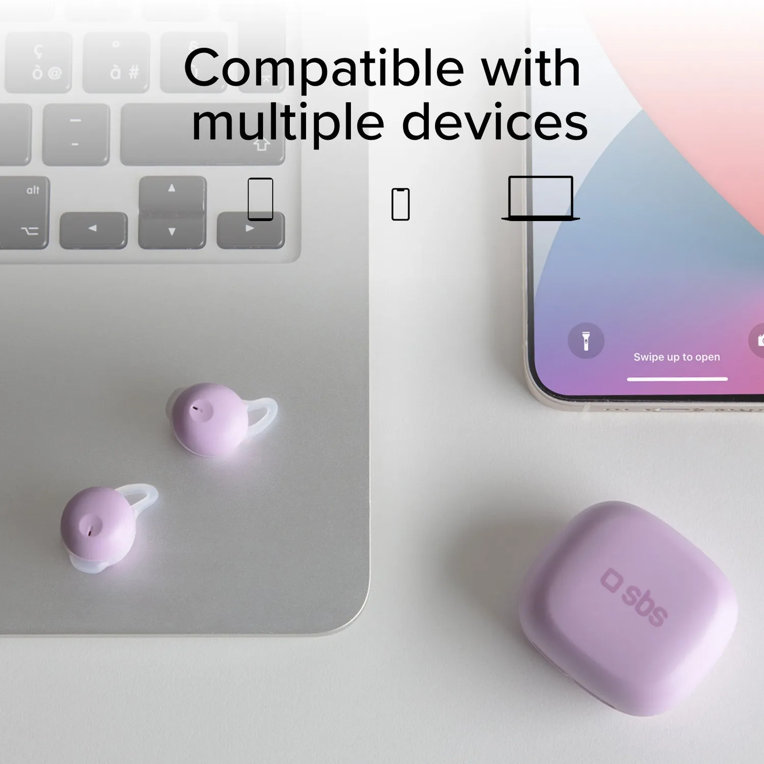 SBS OWS Open-Ear Kopfhörer rosa mit Case