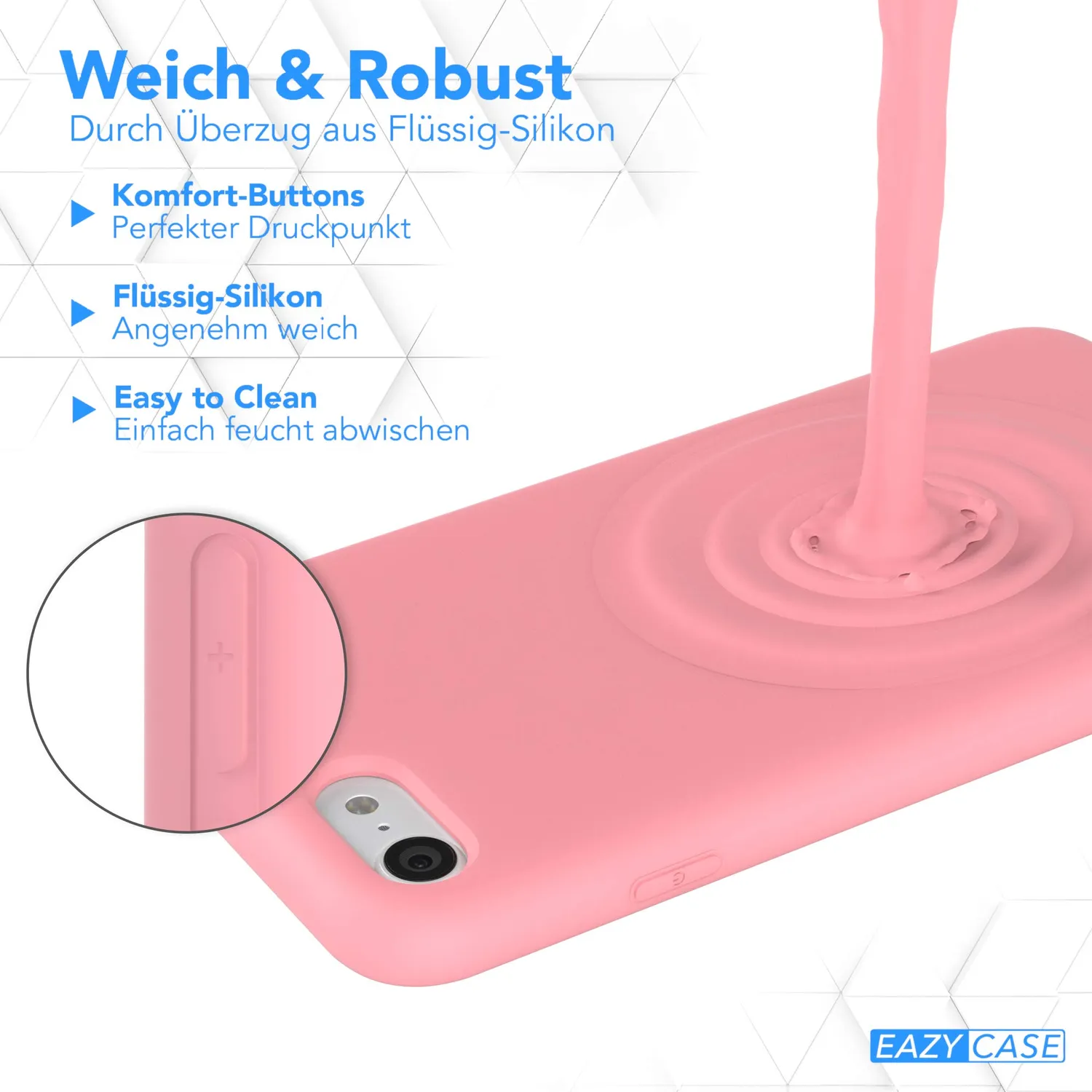 EAZY CASE iPhone SE 2022/2020/8/7 Silikonhülle Rosa dünn