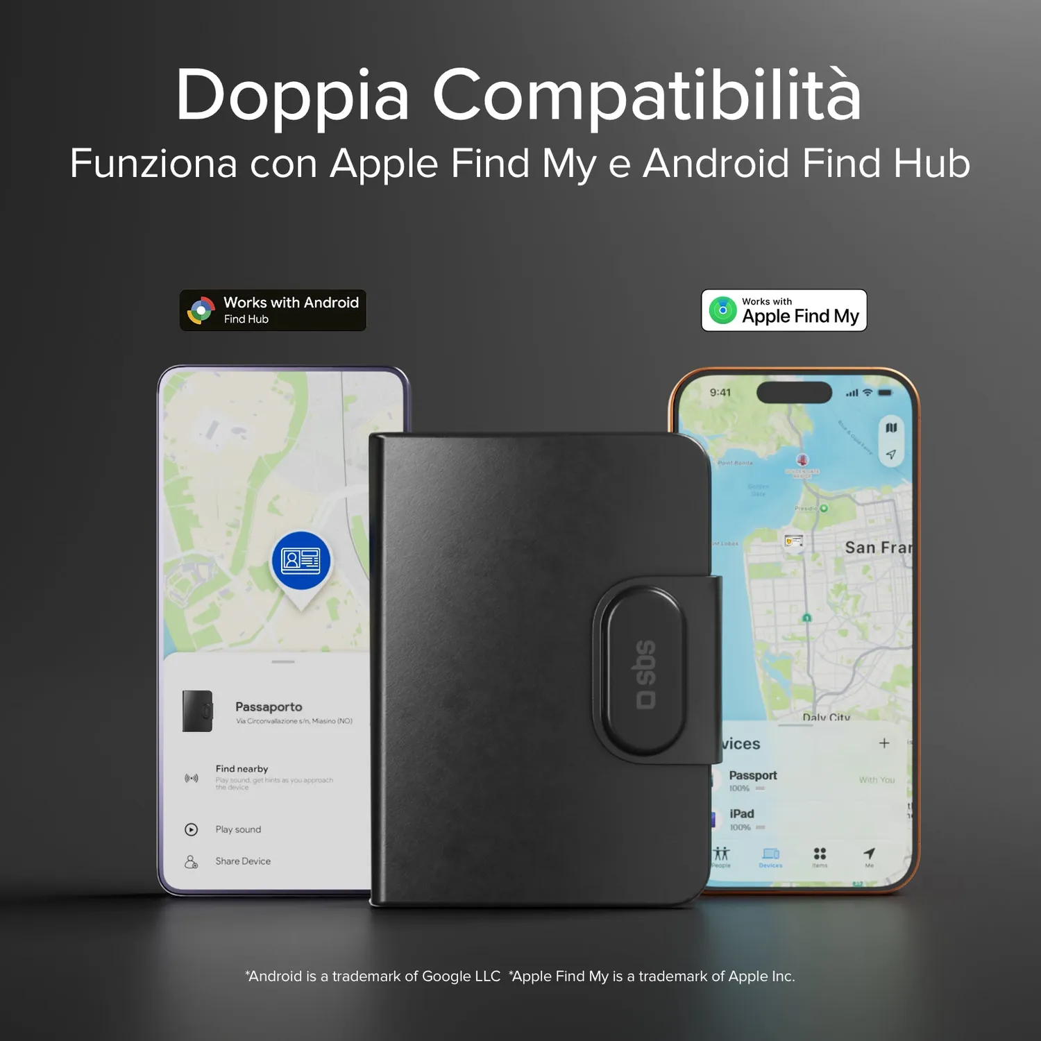 SBS Track My Passport Passhülle mit Tracker Find My