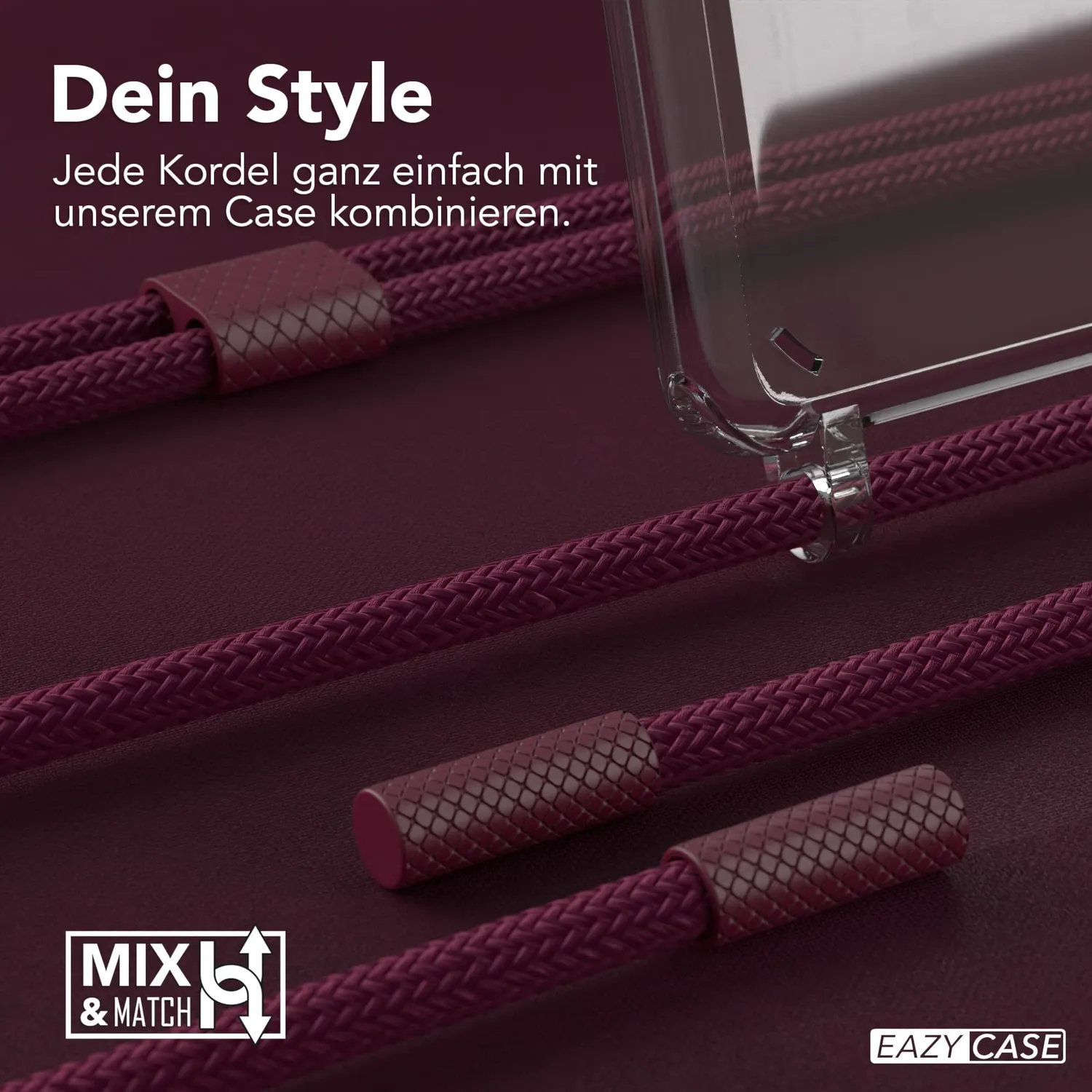 EAZY CASE Galaxy A42 5G Handykette Rope Beere rund abnehmbar