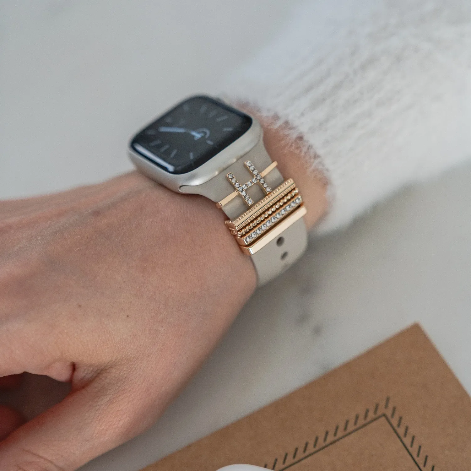 arktisband Apple Watch Charms Buchstabe H Anhänger Gold