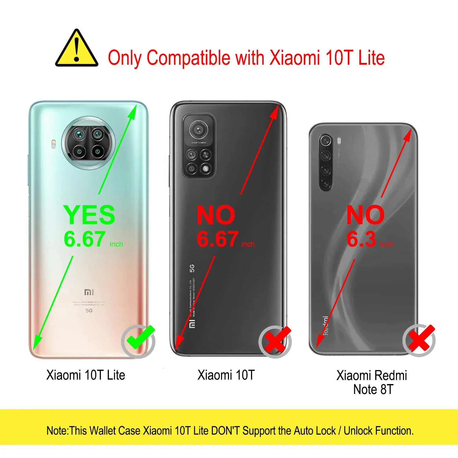 YATWIN Mi 10T Lite 5G Klapphülle Schwarz mit Kartenfach