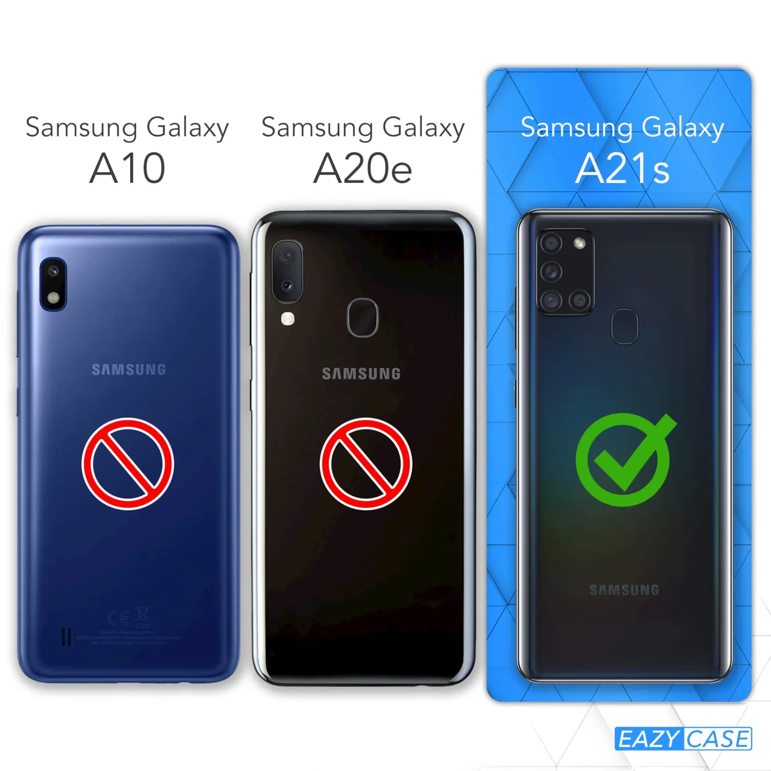 EAZY CASE Galaxy A21s Handykette Beere transparent Stoßschutz