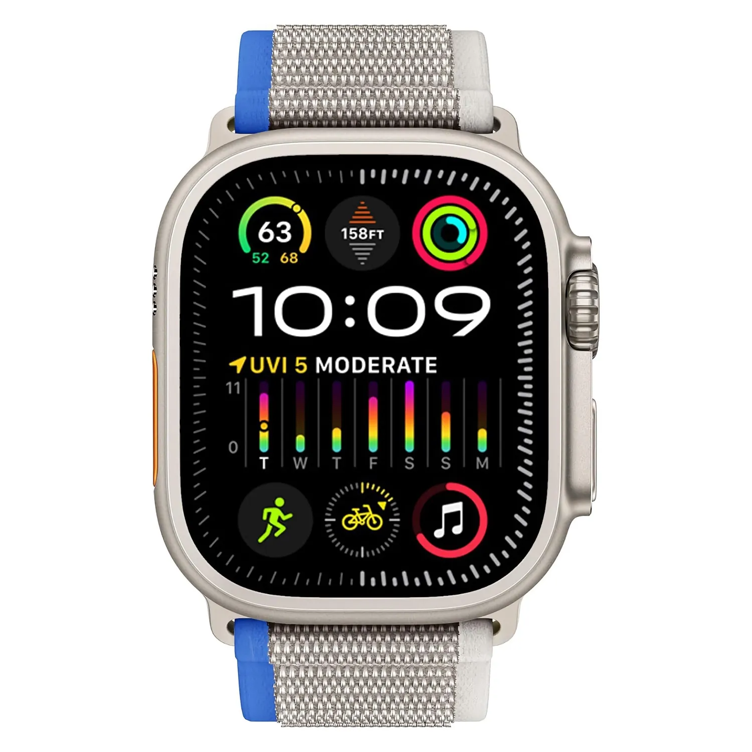 arktis Trail Apple Watch Armband Schwarz Klett Polyester