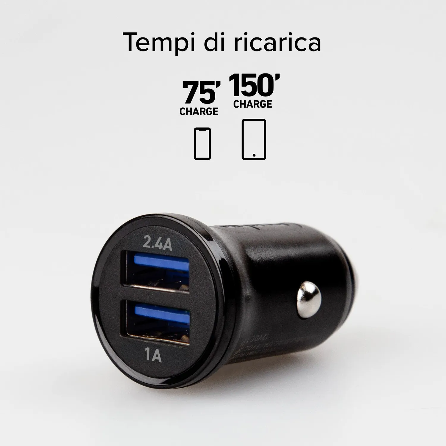 SBS 12 Watt Mini Autoladegerät Dual-USB 2-Port schwarz