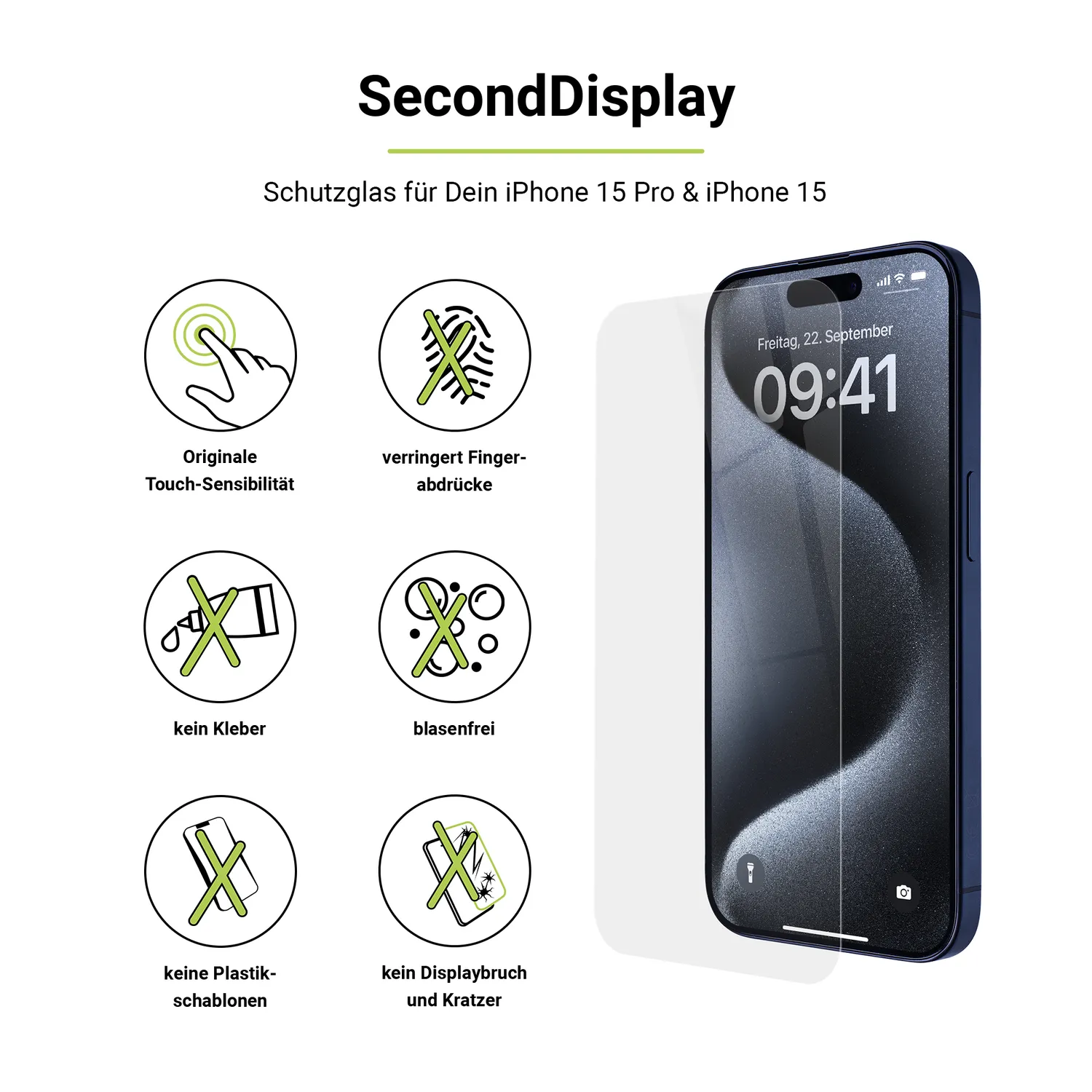 Artwizz SecondDisplay iPhone 16 Pro Panzerglas klar
