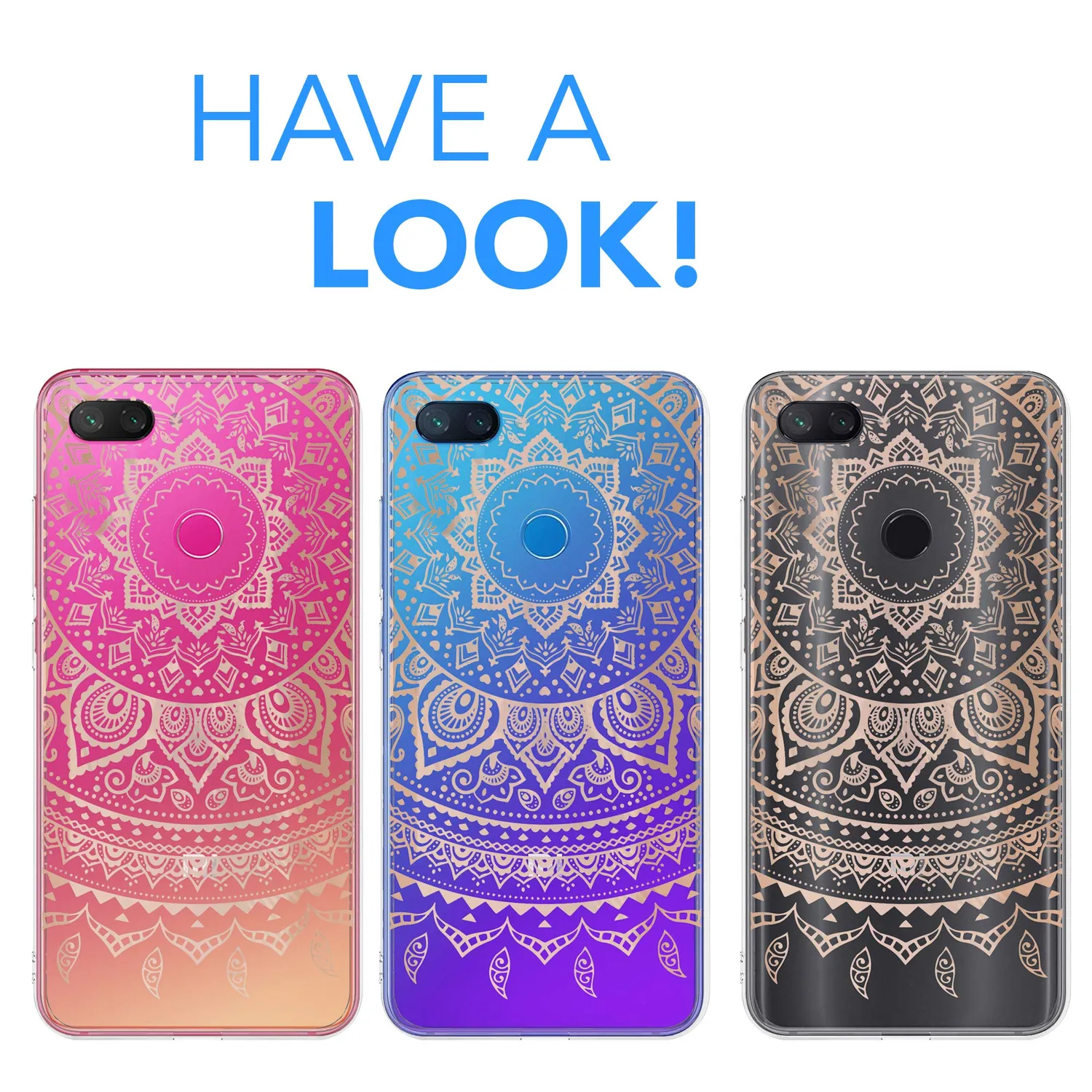 EAZY CASE Xiaomi Mi 8 Lite Silikonhülle Mandala Rosé-Gold