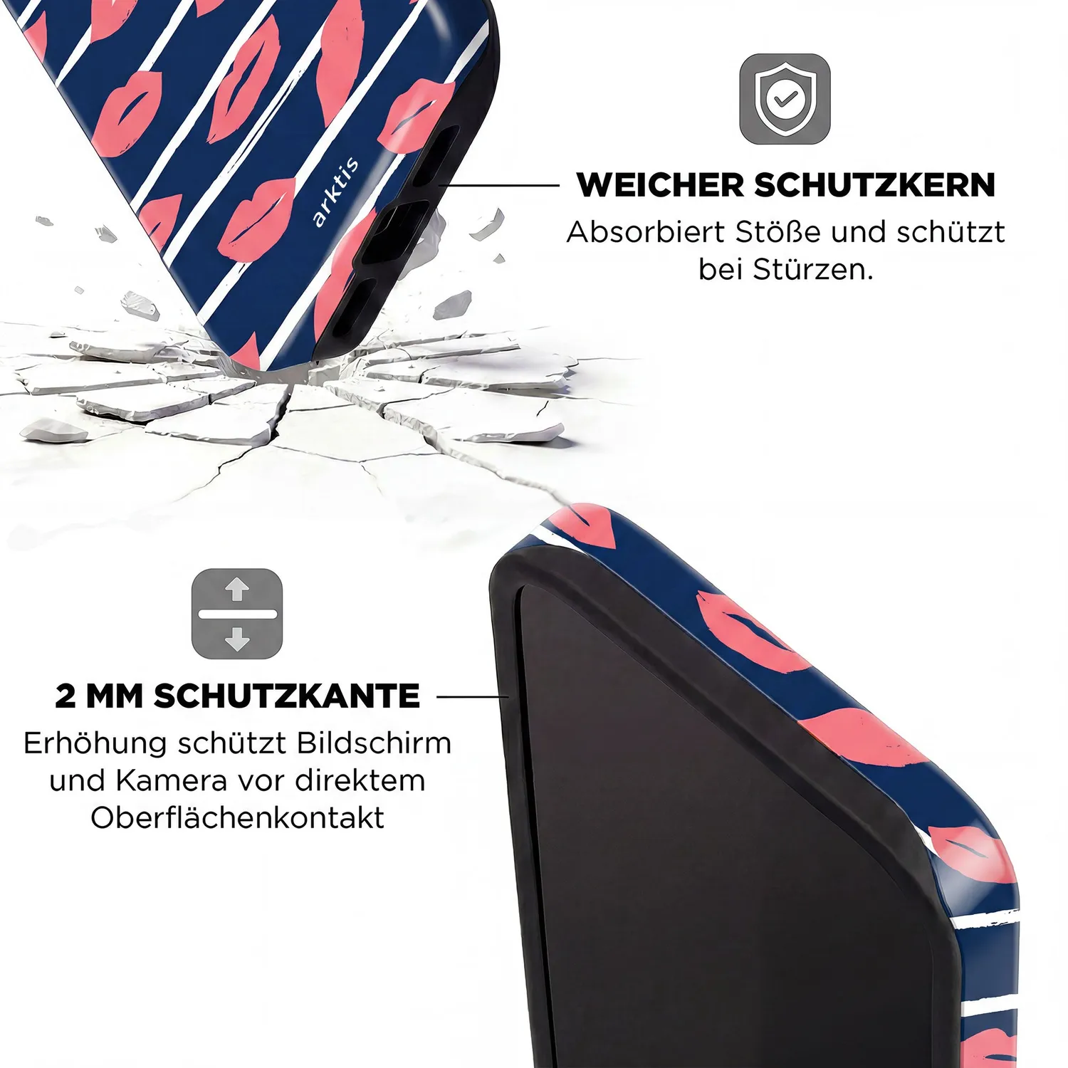 arktis Fashion Case iPhone 14 Pro Hülle Kisses MagSafe