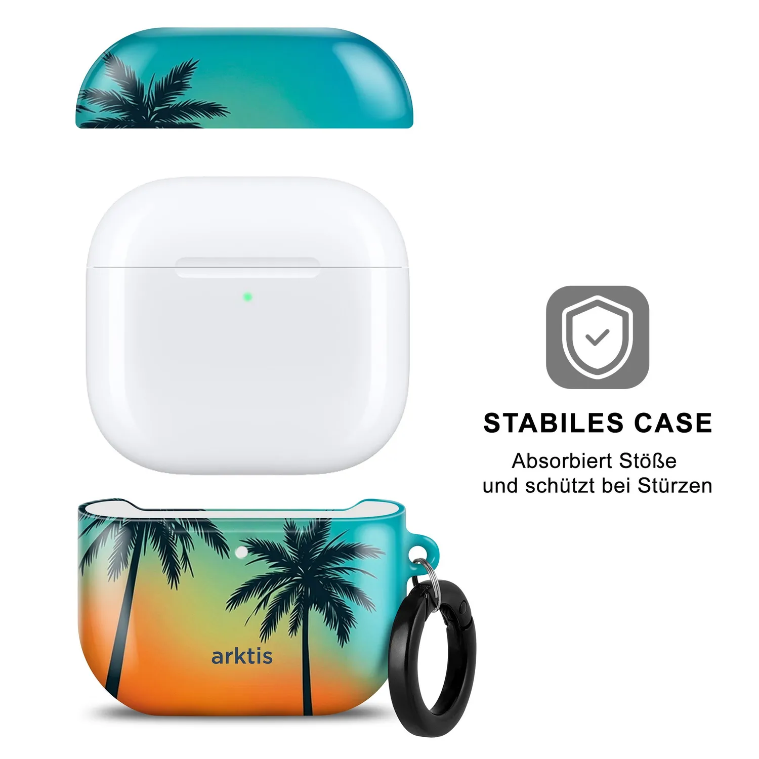 arktis AirPods 4 Hülle Sunset Beach Print Polycarbonat