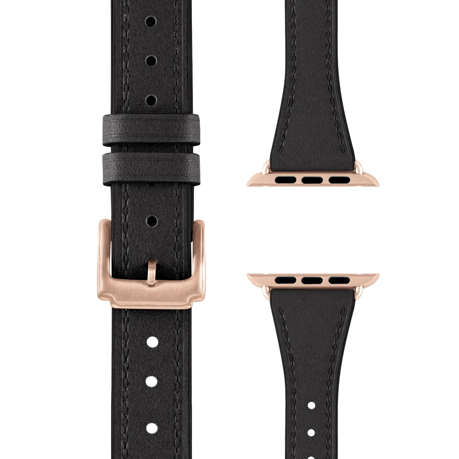 arktisband Napoli Apple Watch Armband Leder Schwarz