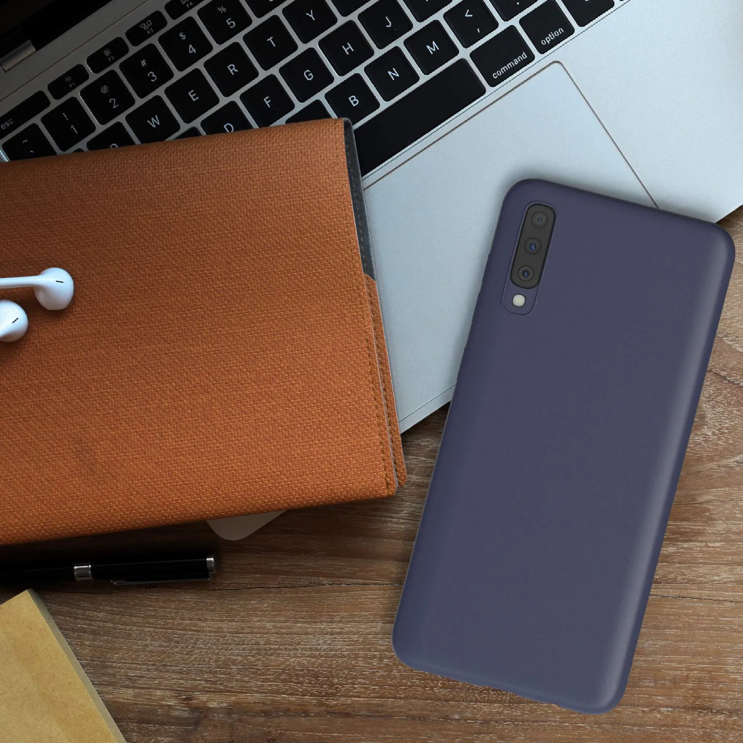 EAZY CASE Samsung Galaxy A70 Hülle Navy Blau 0,8mm