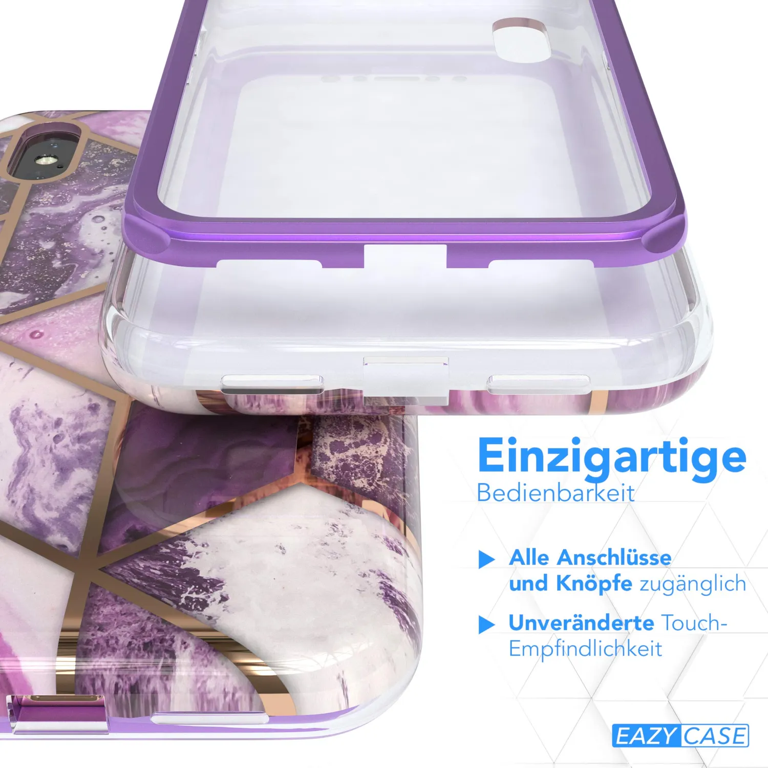 EAZY CASE iPhone X/XS 360 Grad Full Cover Hülle Lila