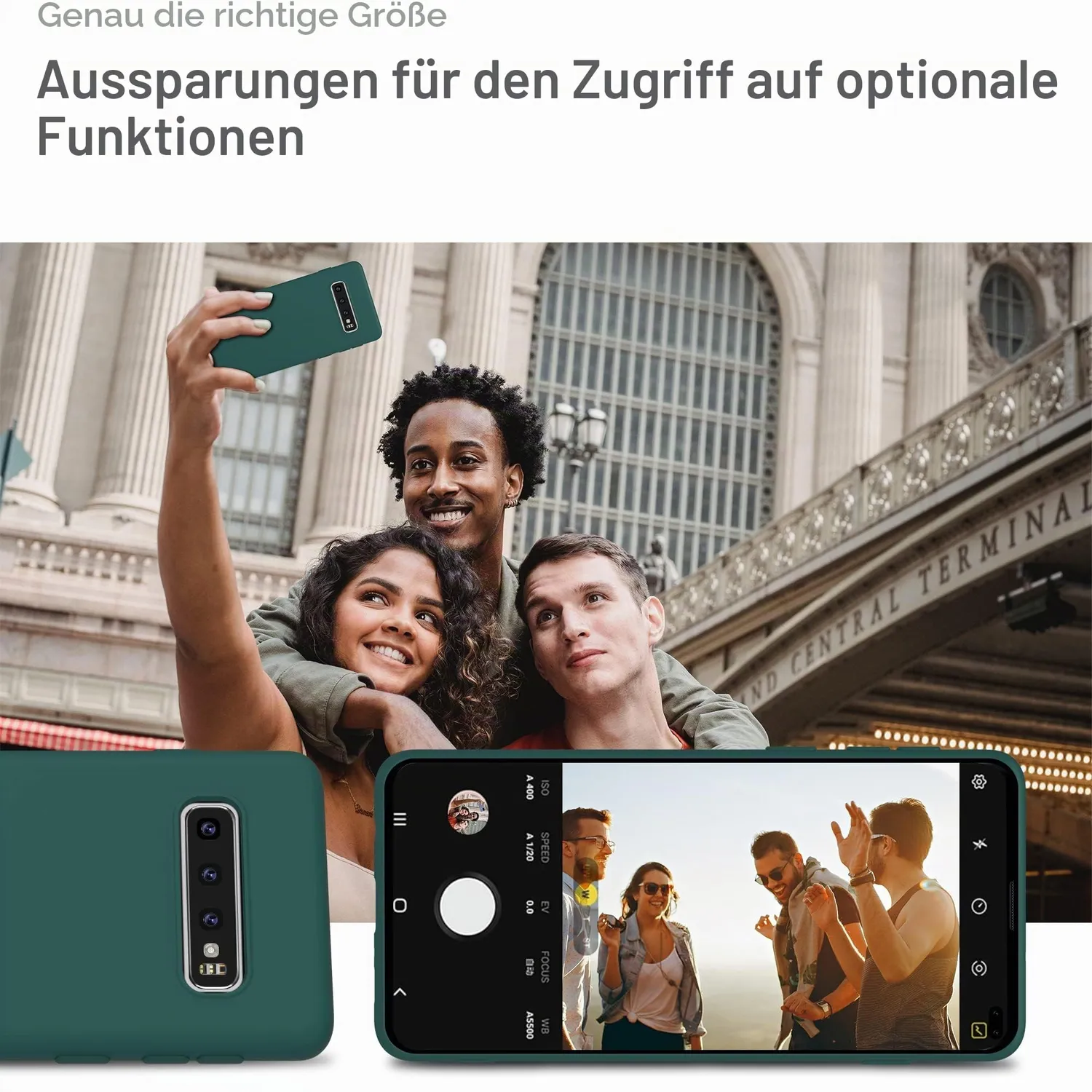 YATWIN Silikon Handyhülle Samsung S10 Plus grün matt