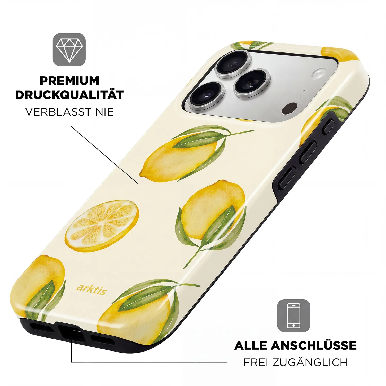 arktis Lemon iPhone 16e Hülle MagSafe mit Print