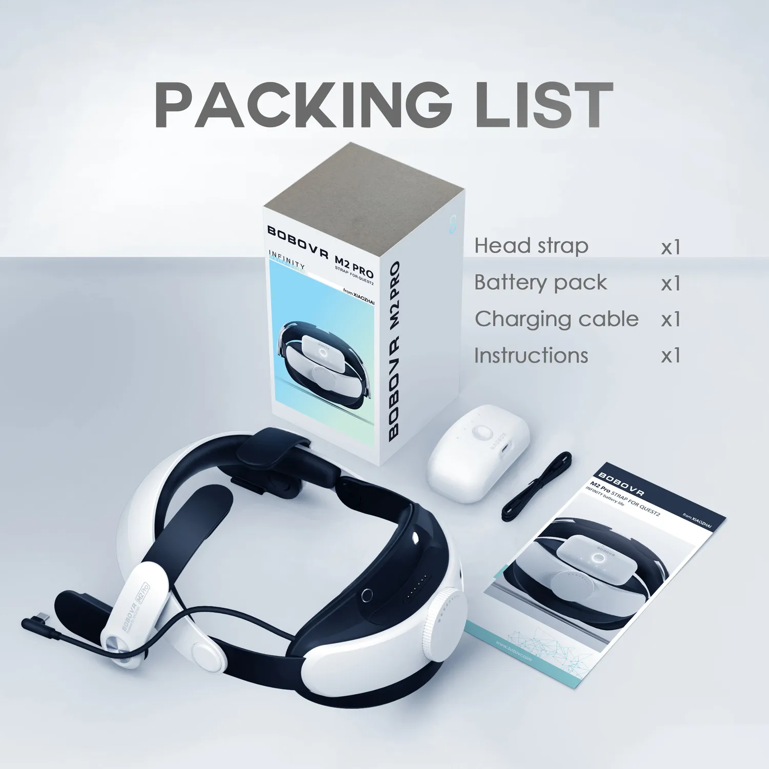 BOBOVR M2 Pro Akku-Strap für Quest 2 5200mAh