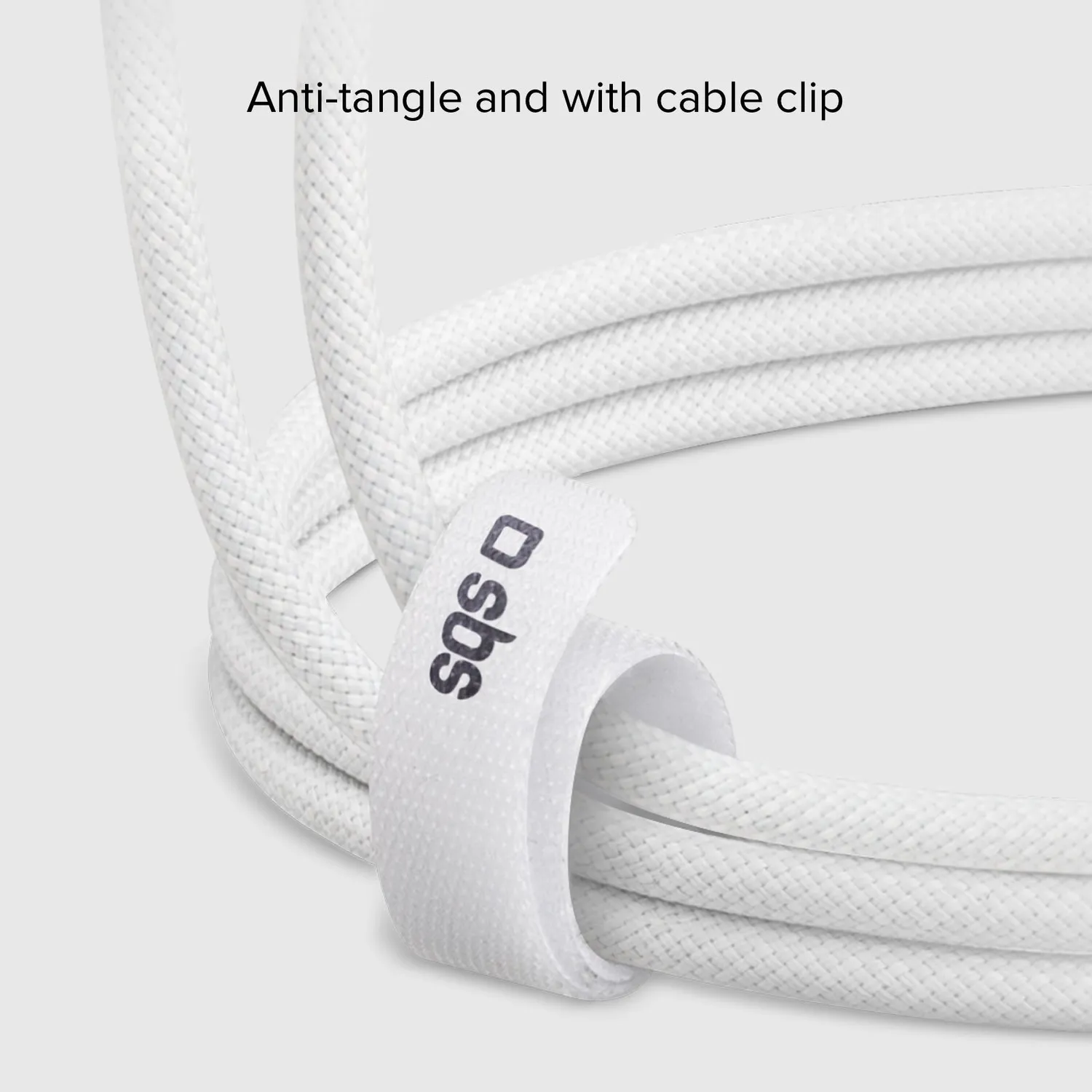 SBS USB-A USB-C Gewebekabel 1,5m Klettband schwarz