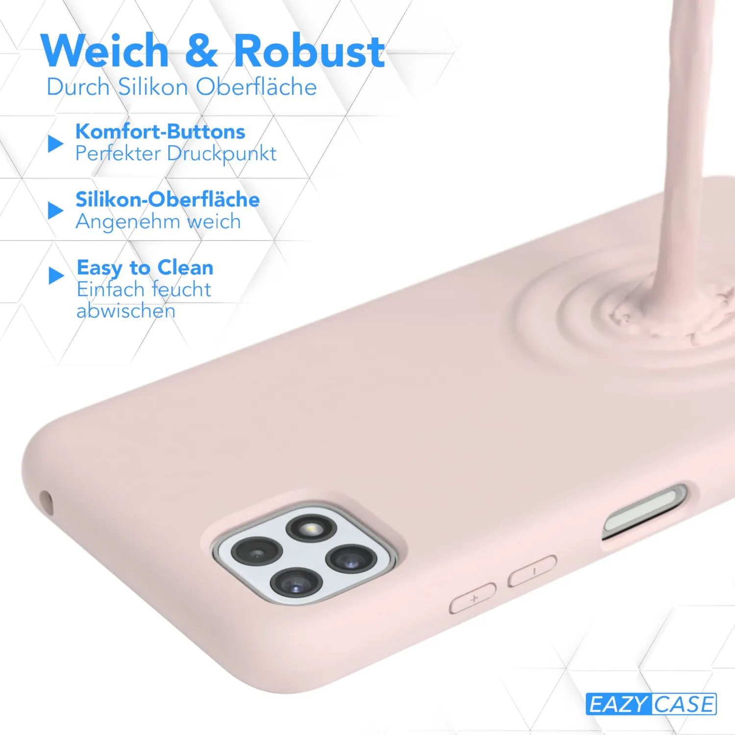 EAZY CASE Galaxy A22 5G Handykette Silikon Altrosa mit Band