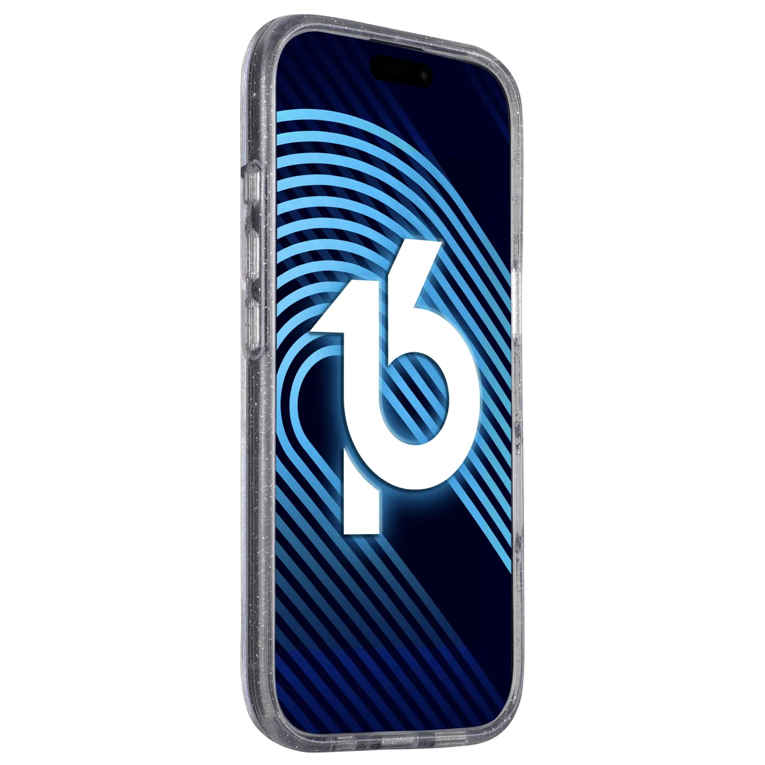 arktis Glitter iPhone 16 Plus Hülle transparent Glitzer
