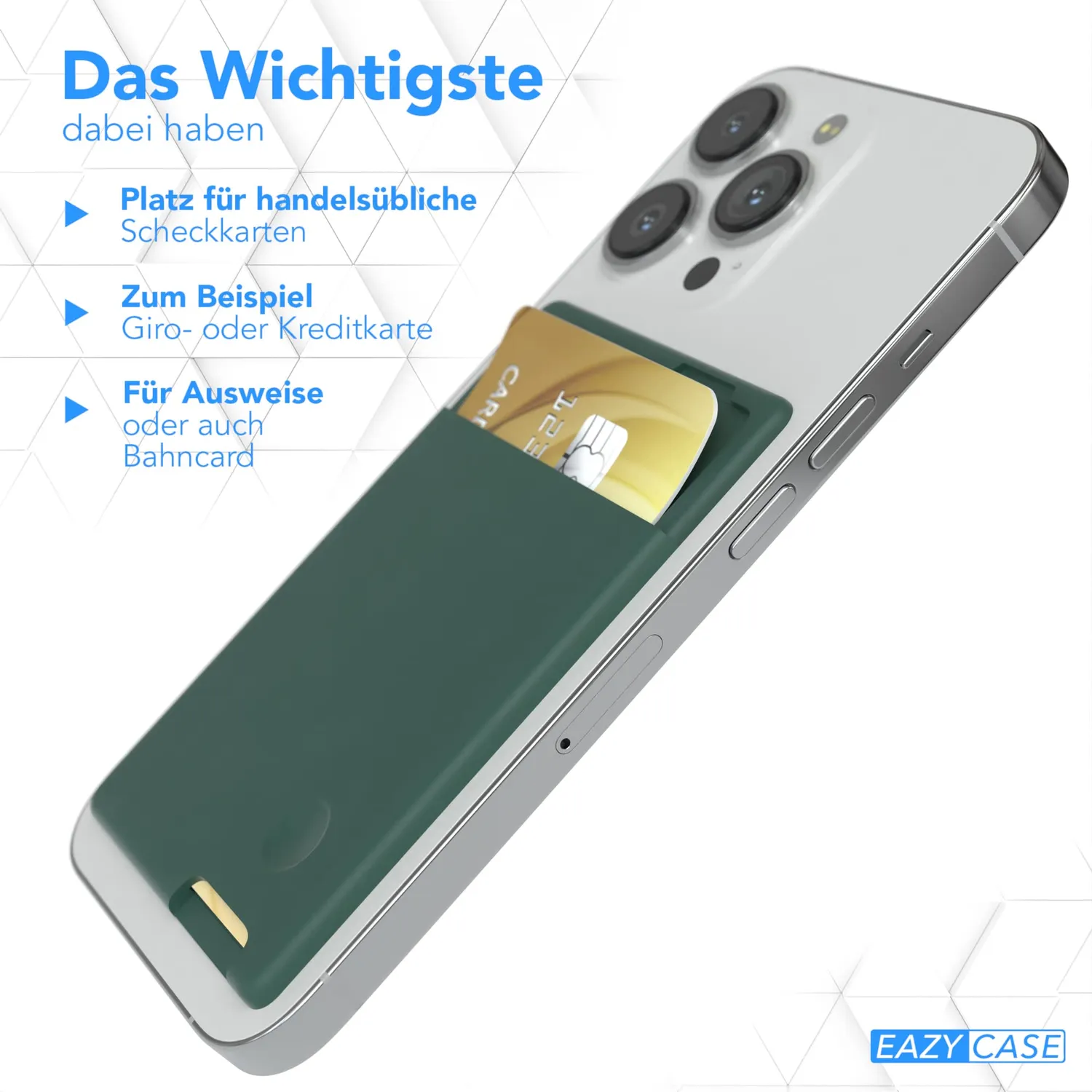 EAZY CASE Silikon Kartenhalter Handy Nacht Grün selbstklebend
