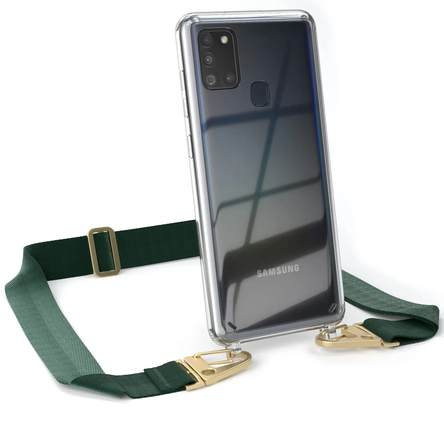 EAZY CASE Galaxy A21s Handykette Beere transparent Stoßschutz