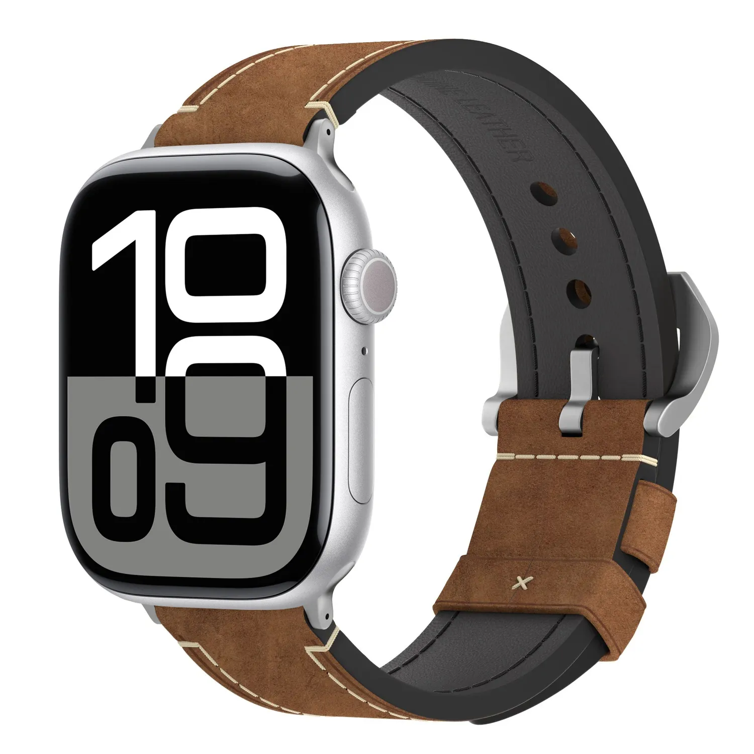 arktis Palermo Grande Apple Watch Armband Wüstenbraun Leder