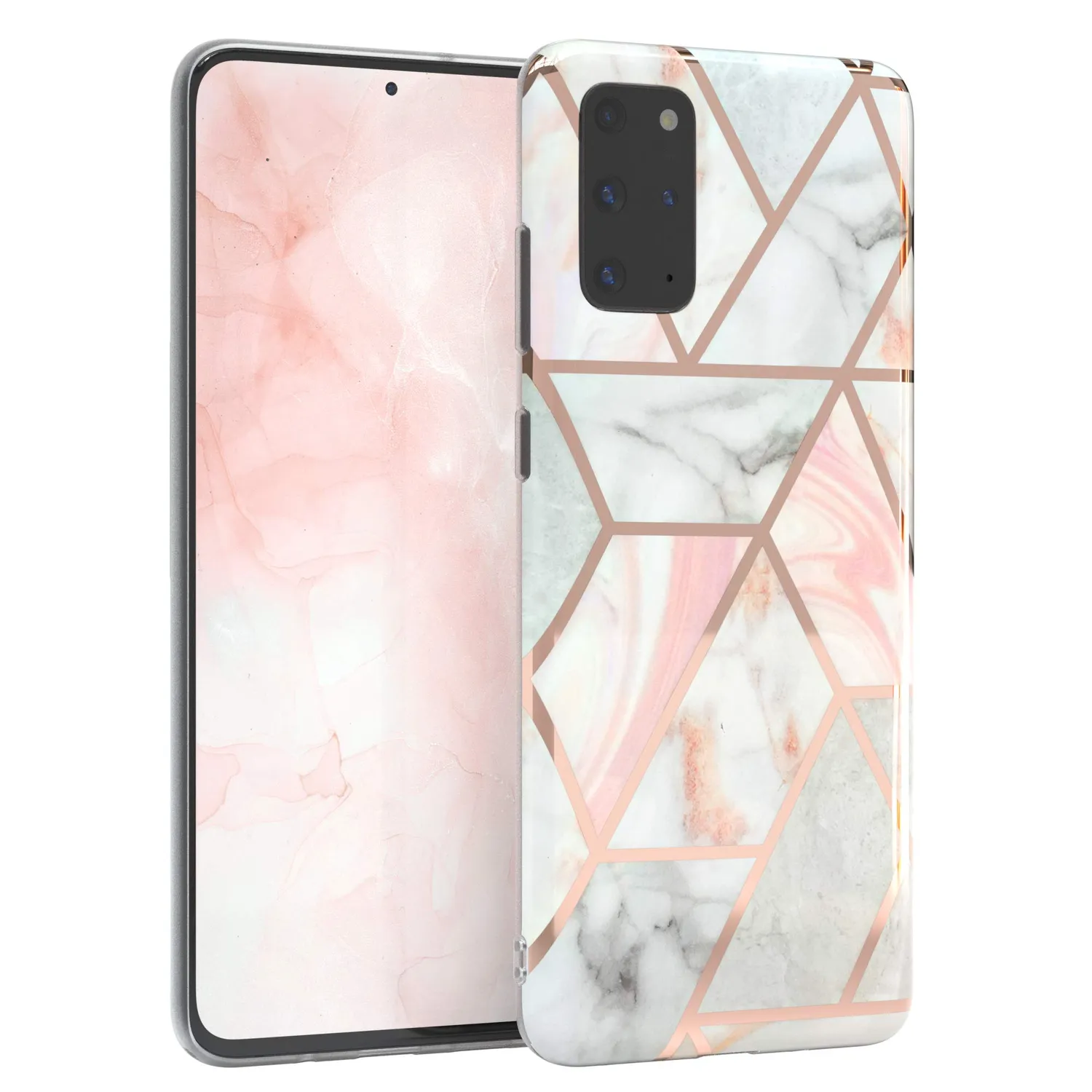 EAZY CASE Galaxy S20 Plus Handyhülle Blumen Rosé-Gold ultradünn