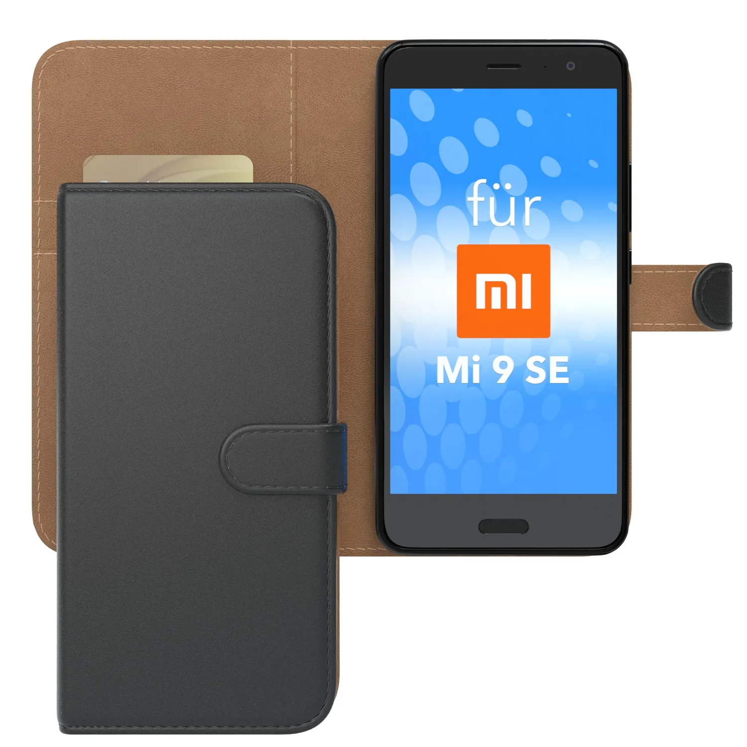 EAZY CASE Xiaomi Mi 9 SE Klapphülle Book Schwarz Kartenfach