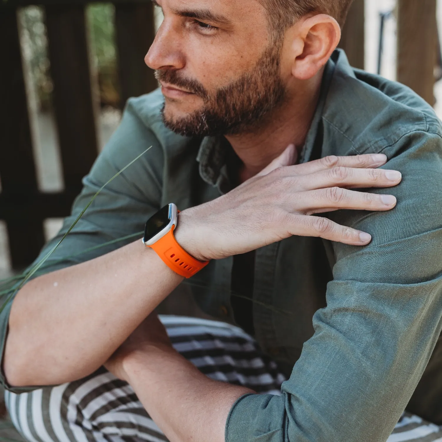 arktisband Sweat FKM Sportarmband Orange 44mm elastisch
