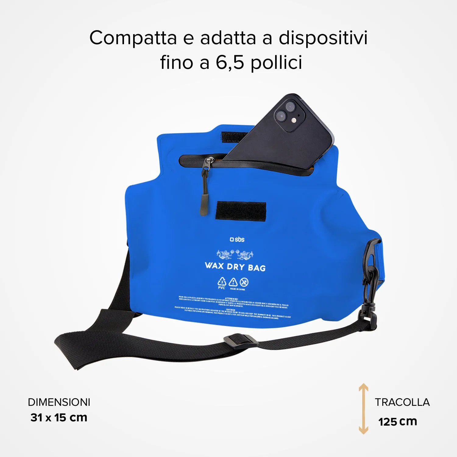 SBS Wasserdichte Handytasche 6,5 Zoll Blau