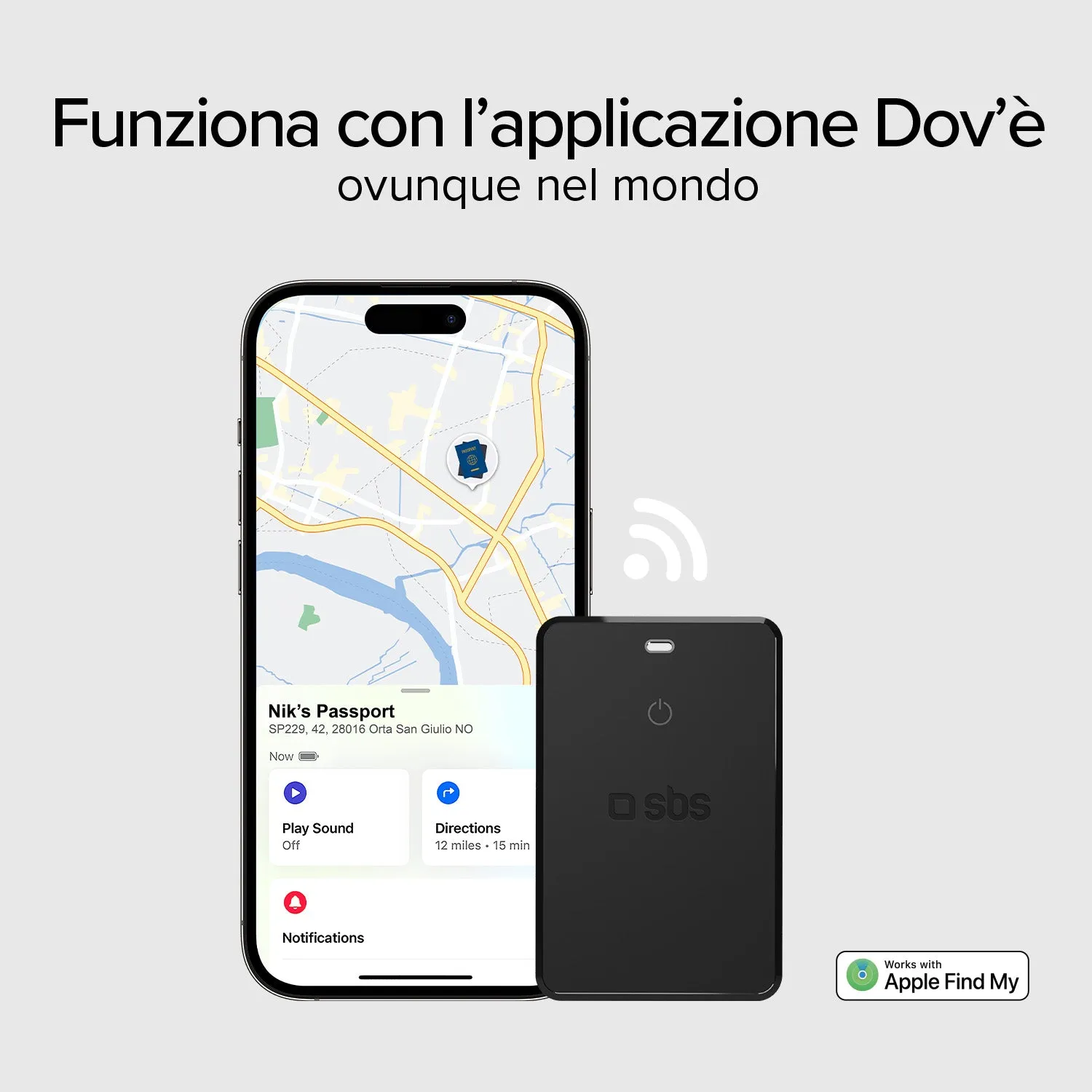 SBS Track My Card Apple Find My Tracker mit Akku