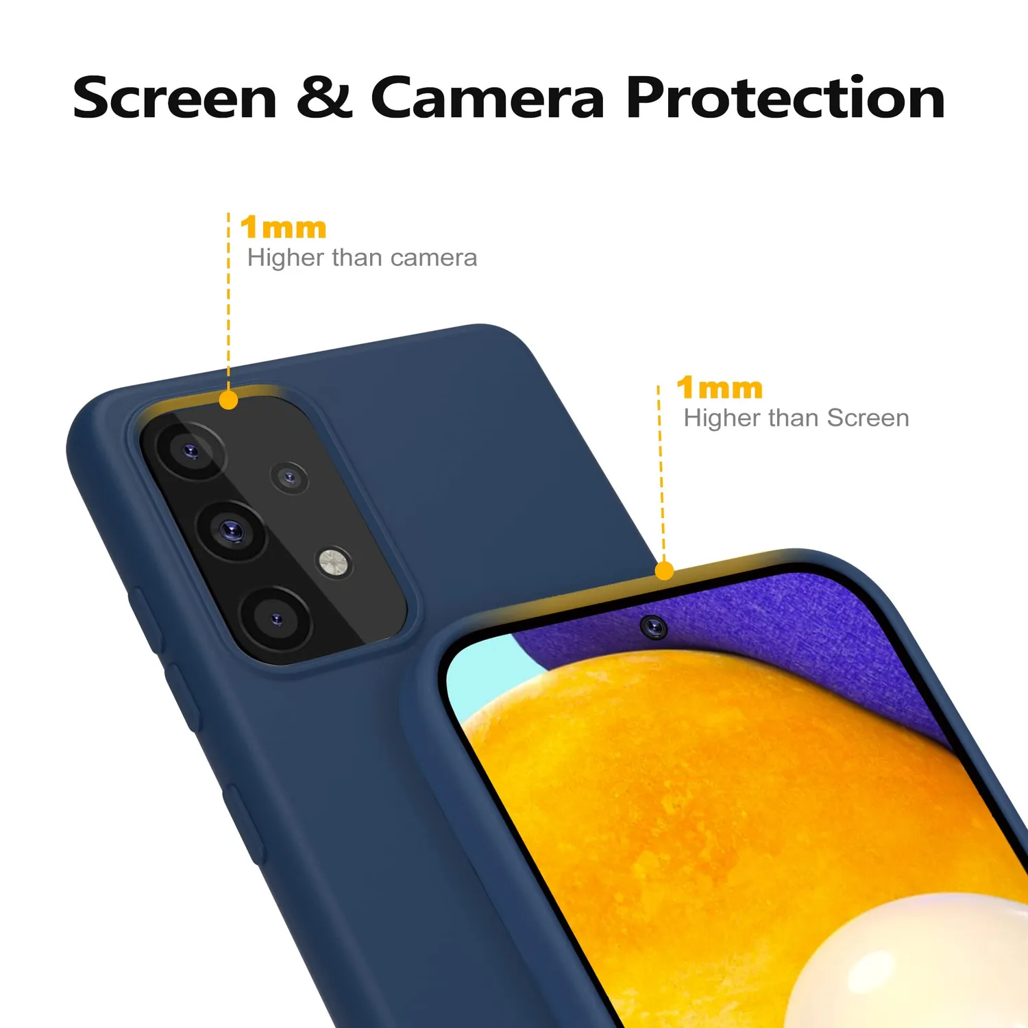 YATWIN Galaxy A52 A52s Silikonhülle Blau Kameraschutz