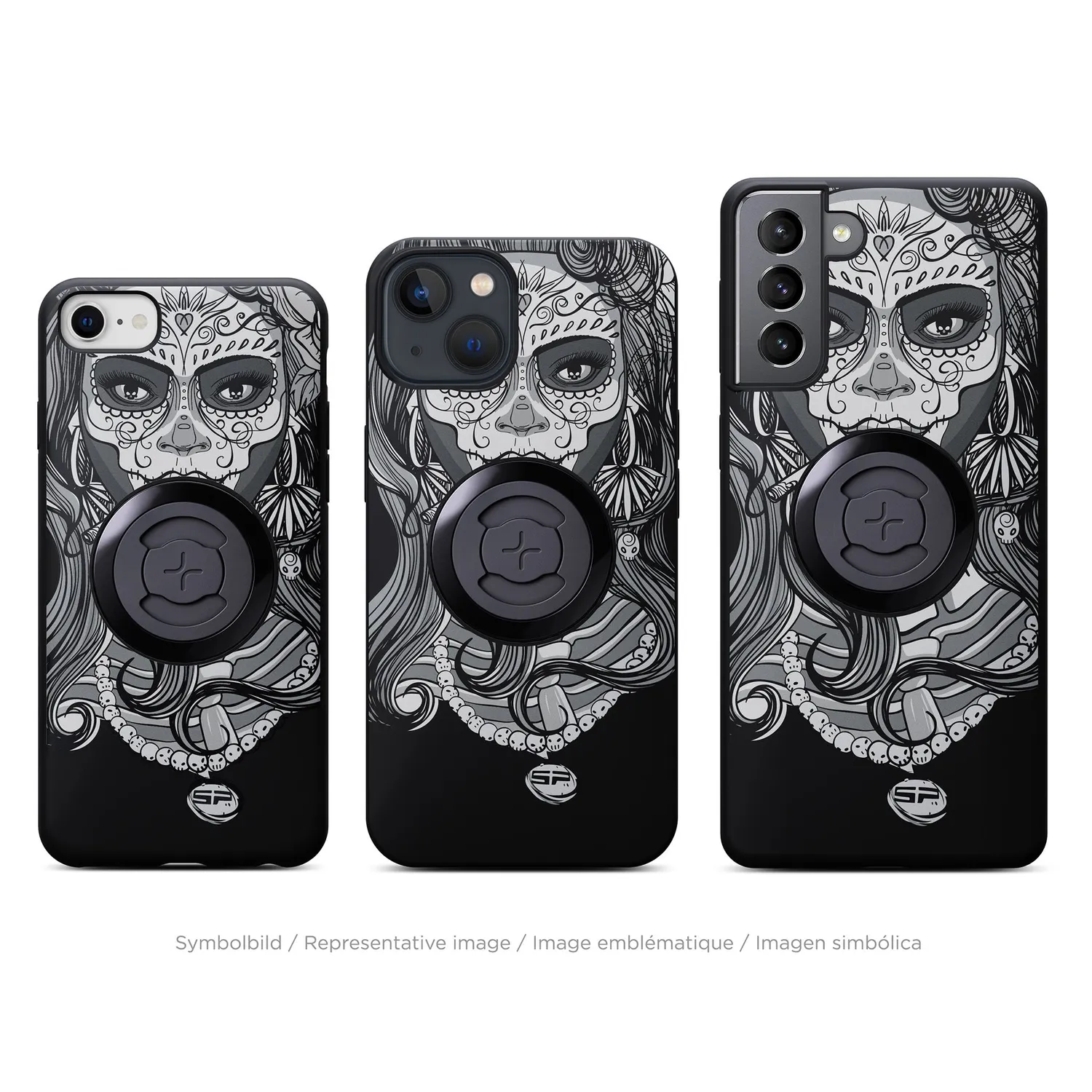 SP Connect Edition Sugar Skull Handyhülle Weiß mit Halterung