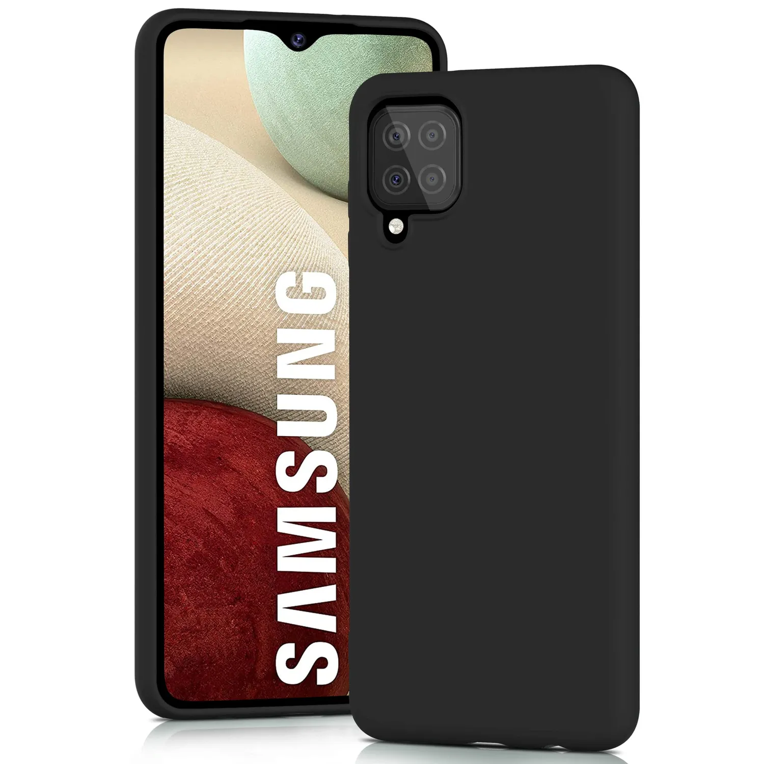YATWIN Galaxy A12 Hülle Blau Silikon Dünn 1mm Schutz